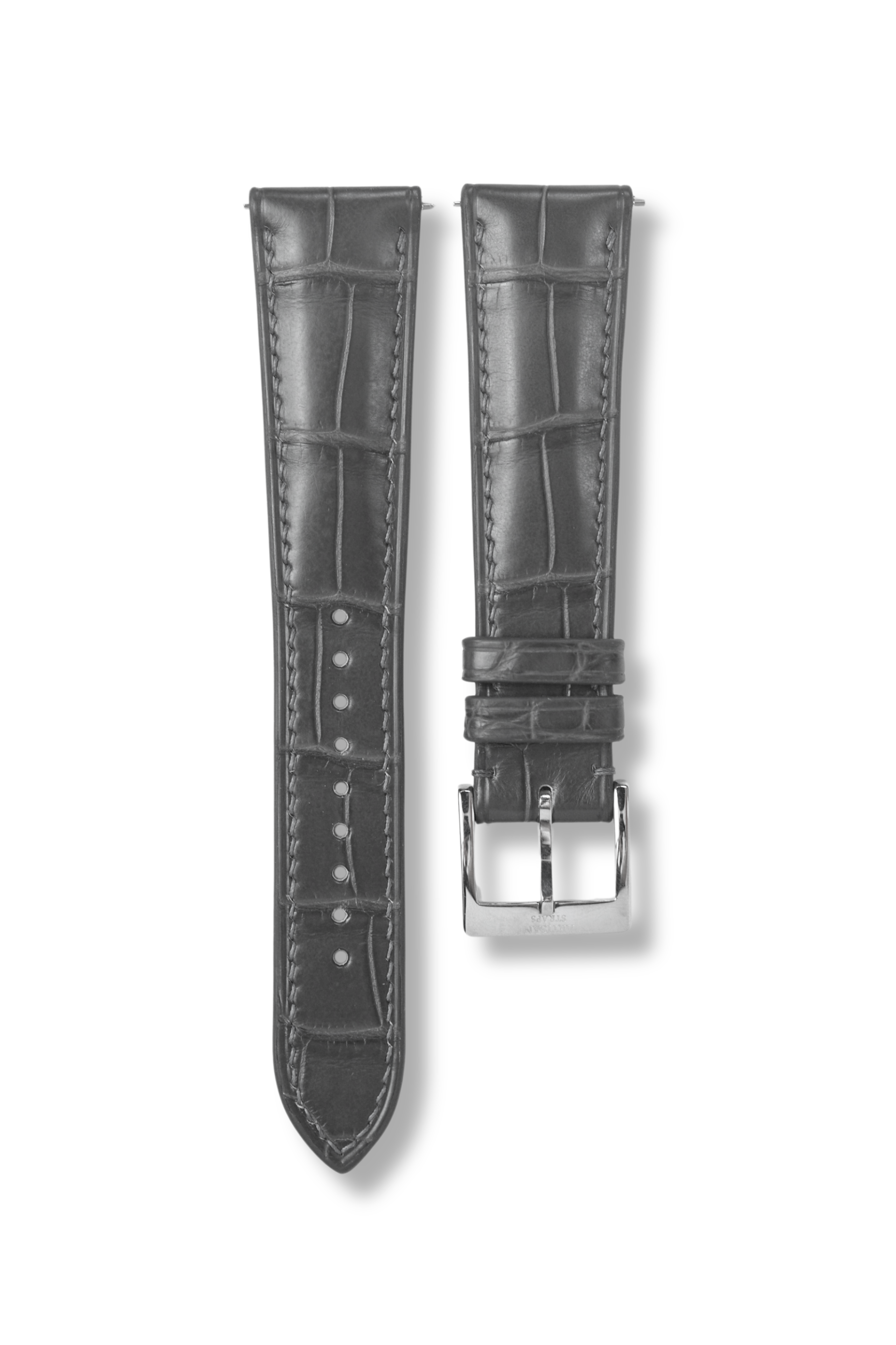 Anthracite Grey Alligator (Padded) Leather Strap