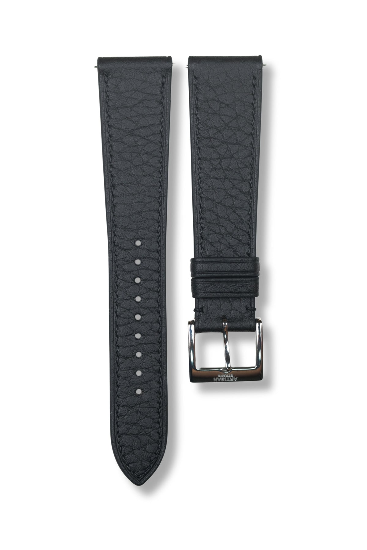 Black Shrunken Calf Leather Strap (Made-to-Order) - Artisan Straps