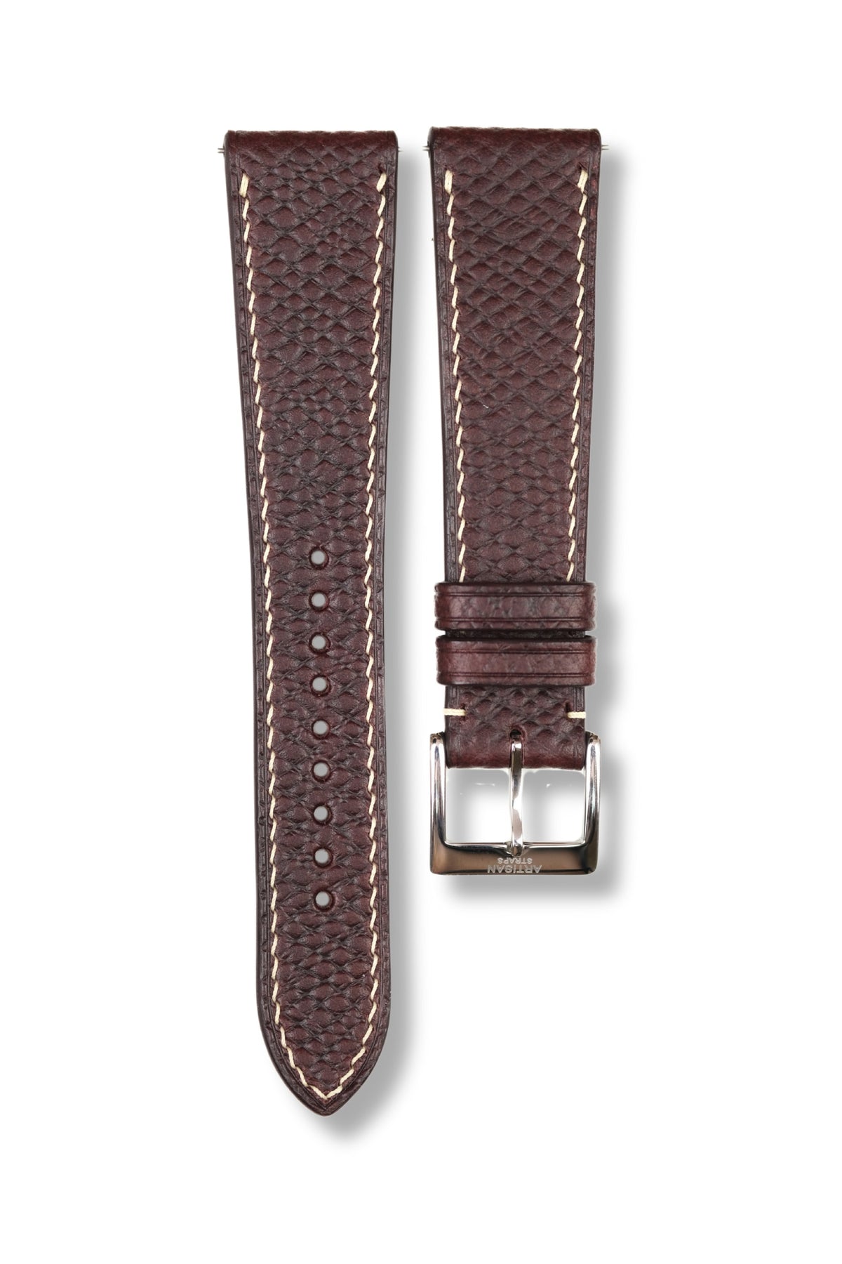 Burgundy Buttero Hatch Leather Strap - Artisan Straps