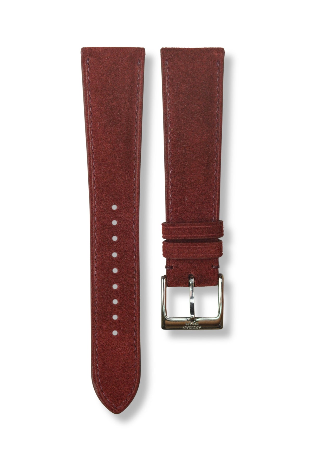 Burgundy Suede (Padded) Leather Strap - Artisan Straps