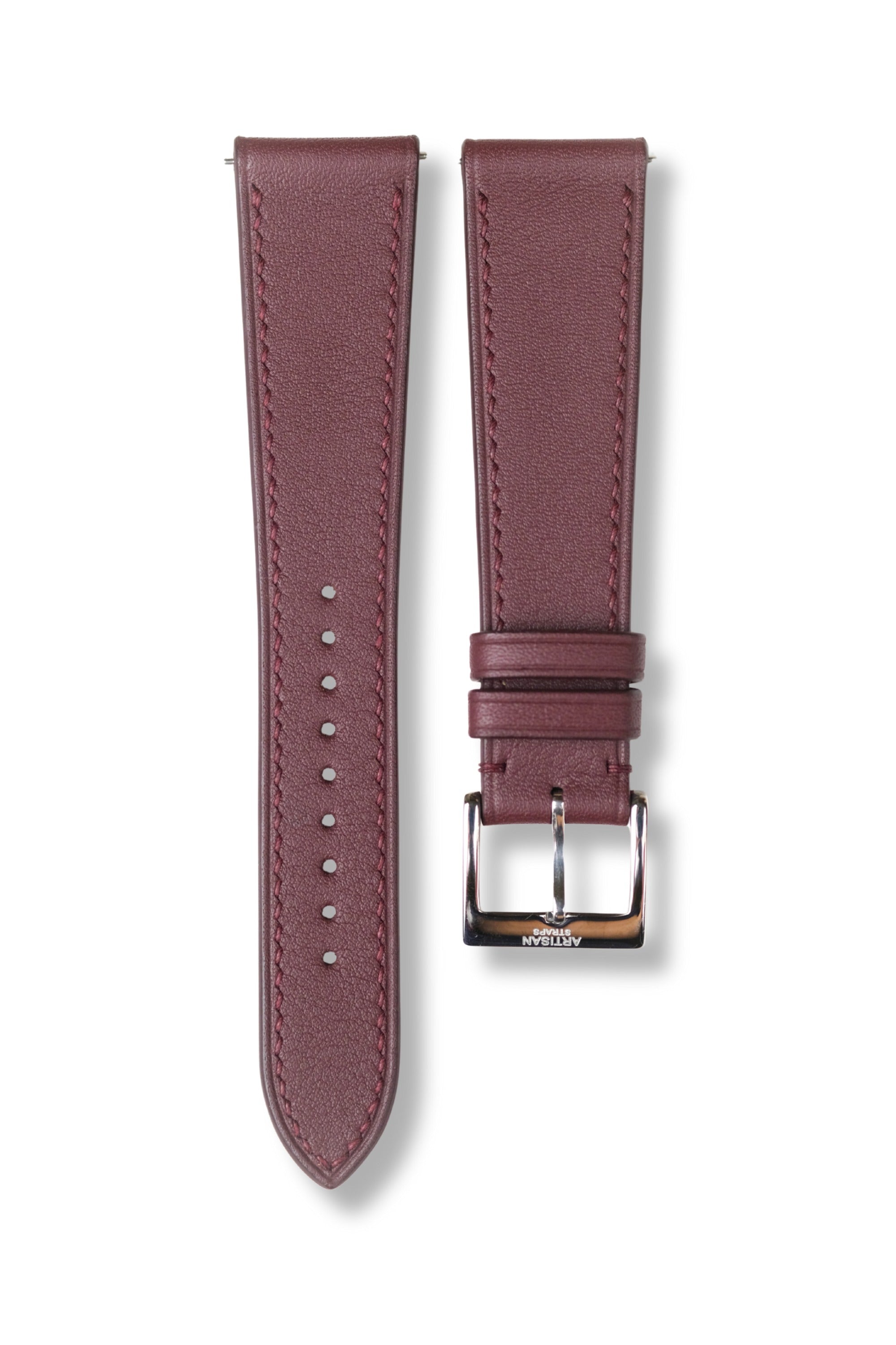 Burgundy Swift Calf Leather Strap - Artisan Straps