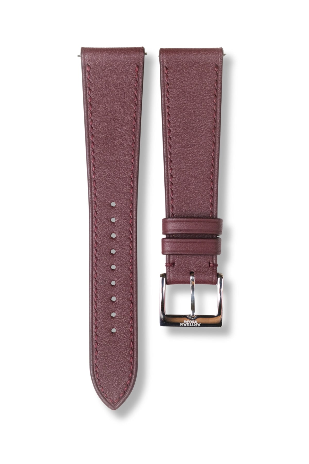 Burgundy Swift Calf Leather Strap - Artisan Straps