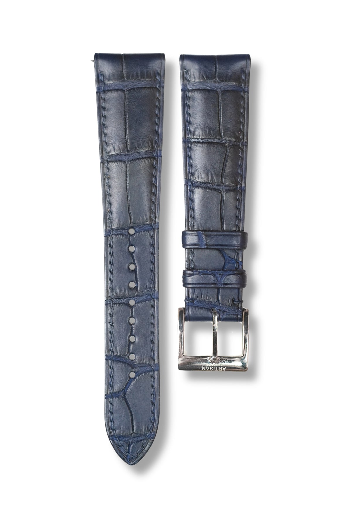 Navy Alligator (Padded) Leather Strap (MTO) - Artisan Straps