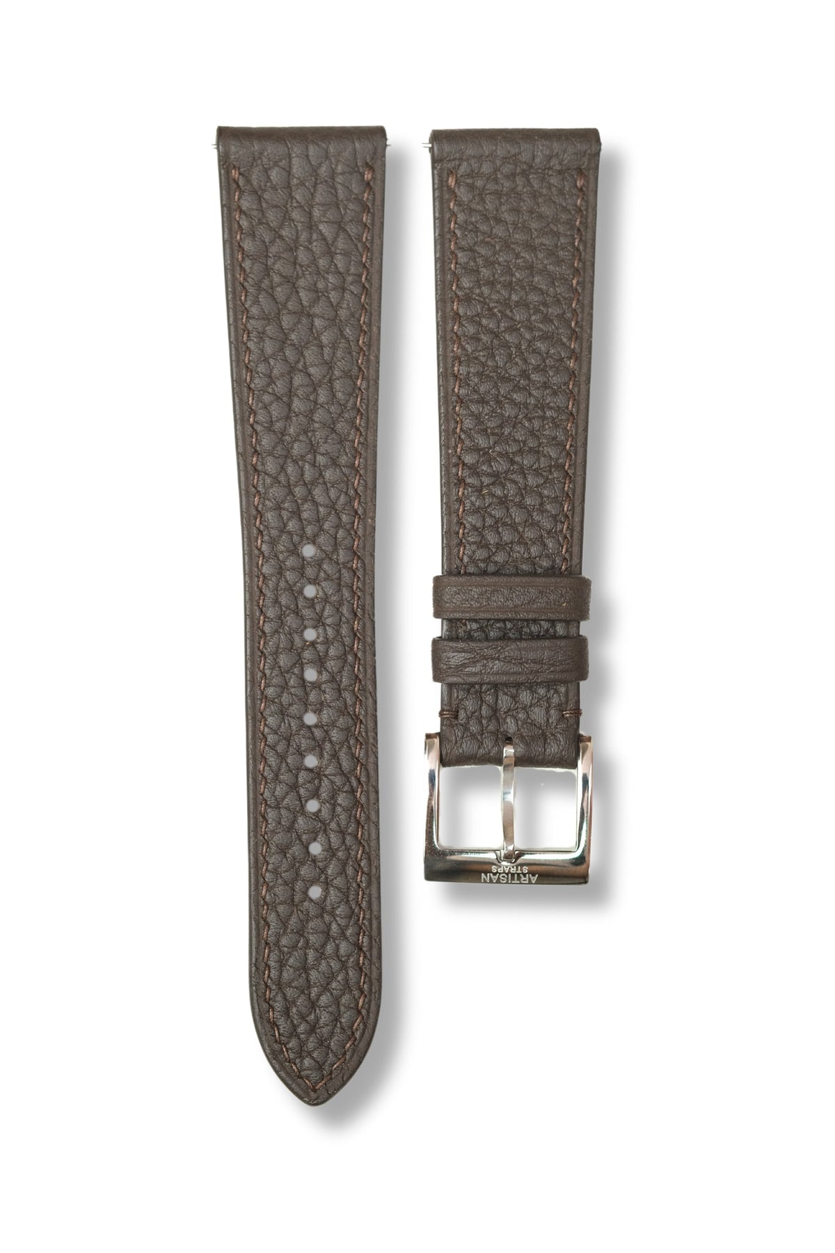 Dark Brown Shrunken Calf Leather Strap - Artisan Straps
