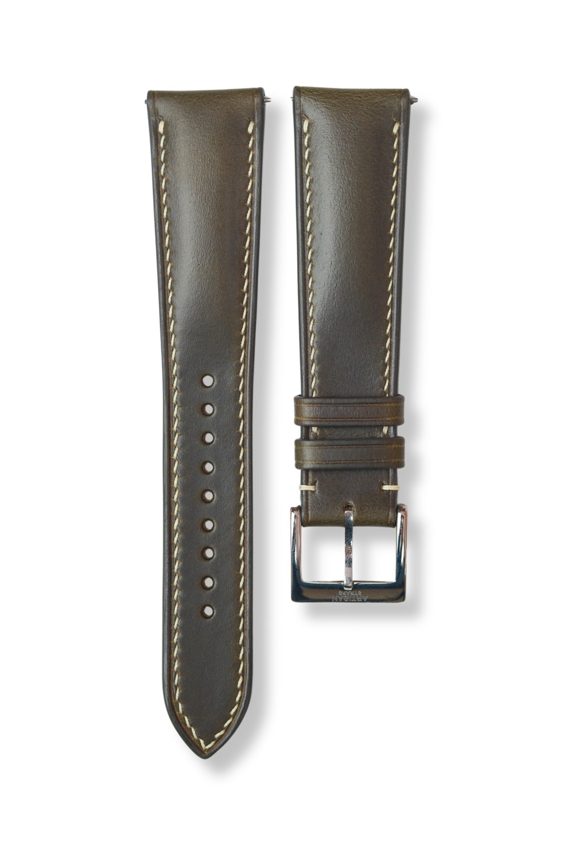 Dark Olive Horween Chromexcel (Padded) Leather Strap - Artisan Straps