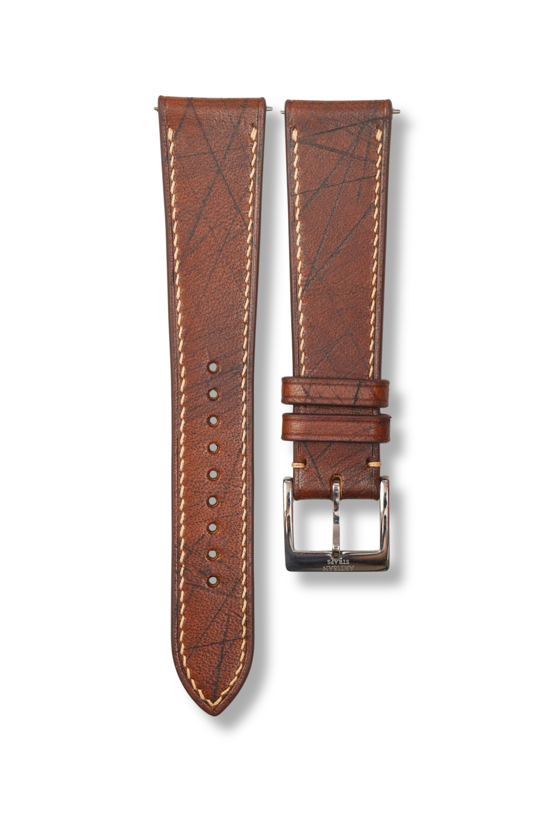 Brown Ecbatana Hand-Engaved Calf Leather Strap