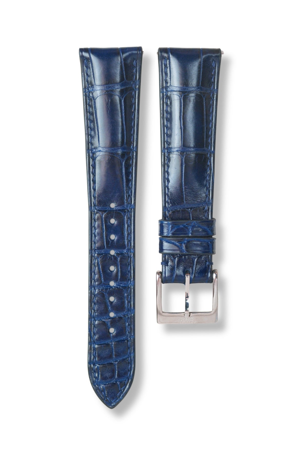 Blue Millenium Alligator (Padded) Leather Strap (Made-to-Order) - Artisan Straps