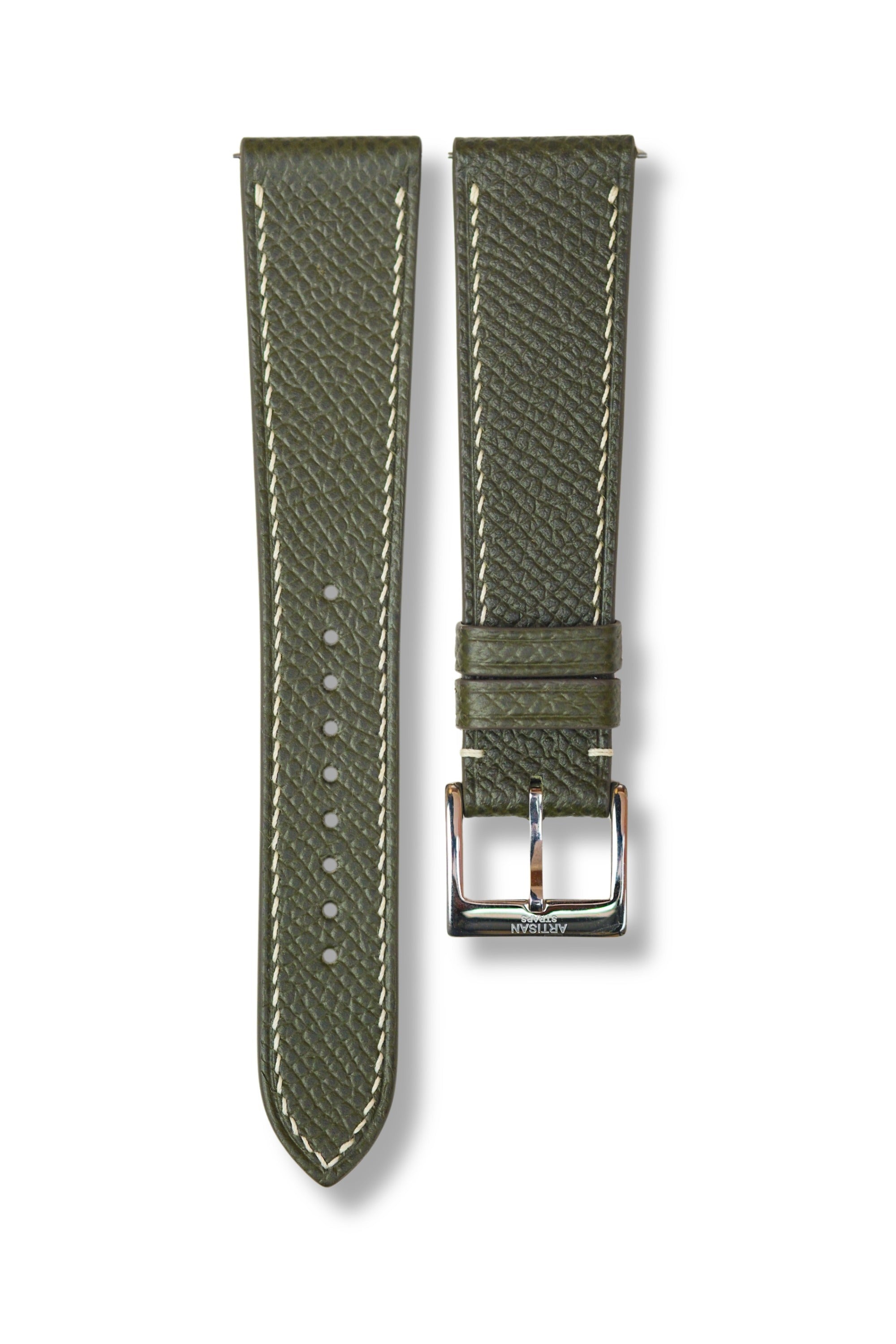 Olive Green Epsom Leather Strap - Artisan Straps