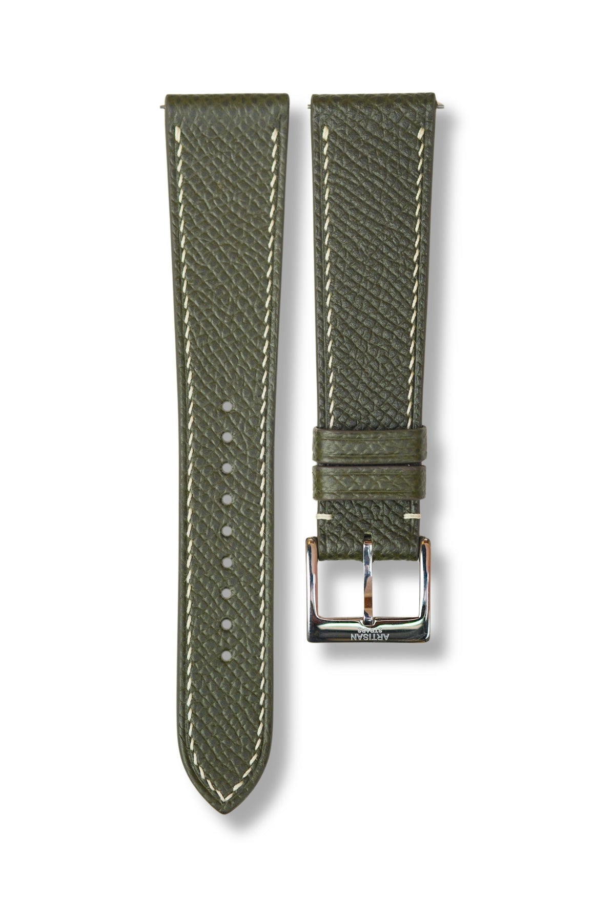 Olive Green Epsom Leather Strap - Artisan Straps