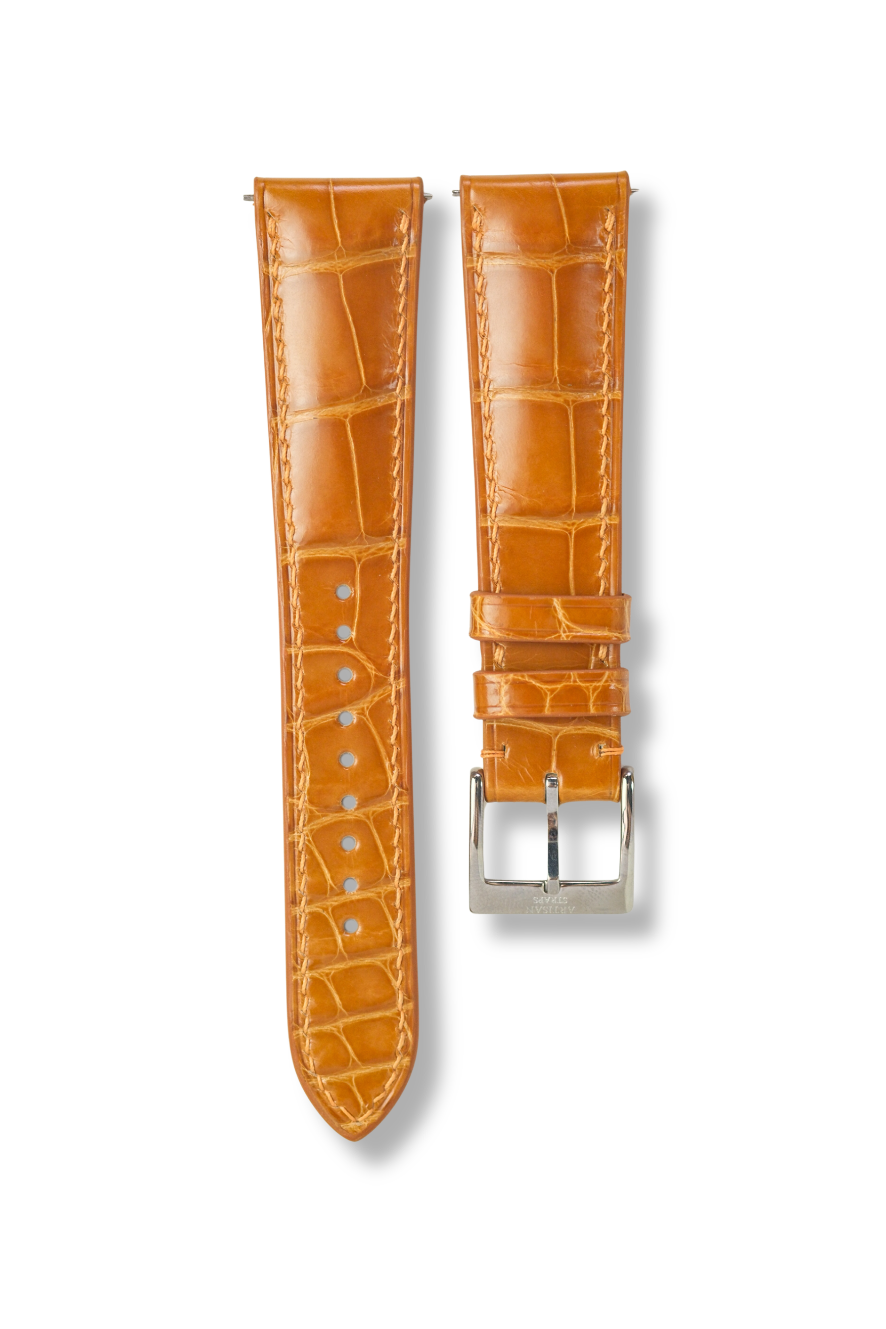 Tangerine Glazed Alligator (Padded) Leather Strap