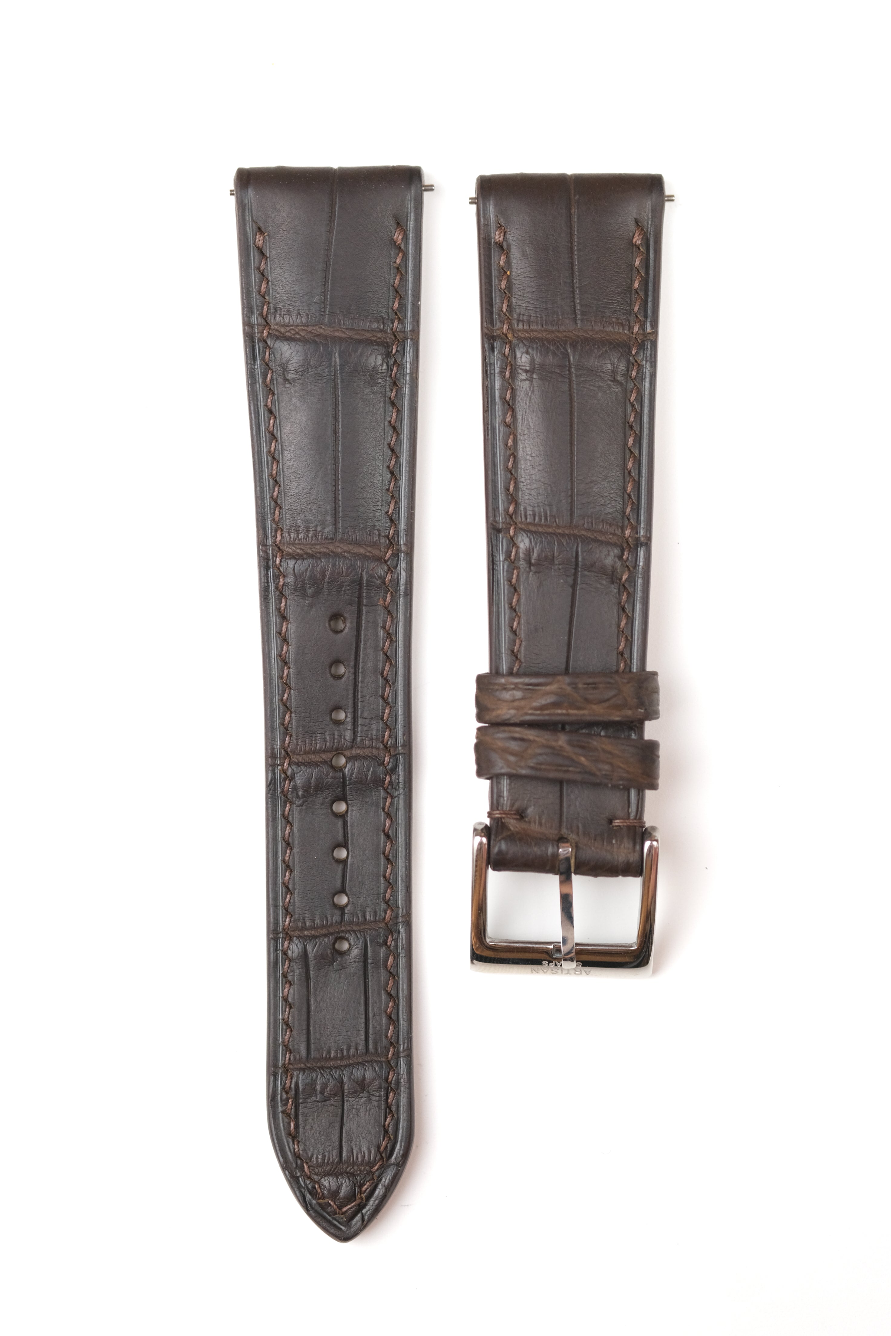 Dark Brown Alligator Leather Strap - Artisan Straps