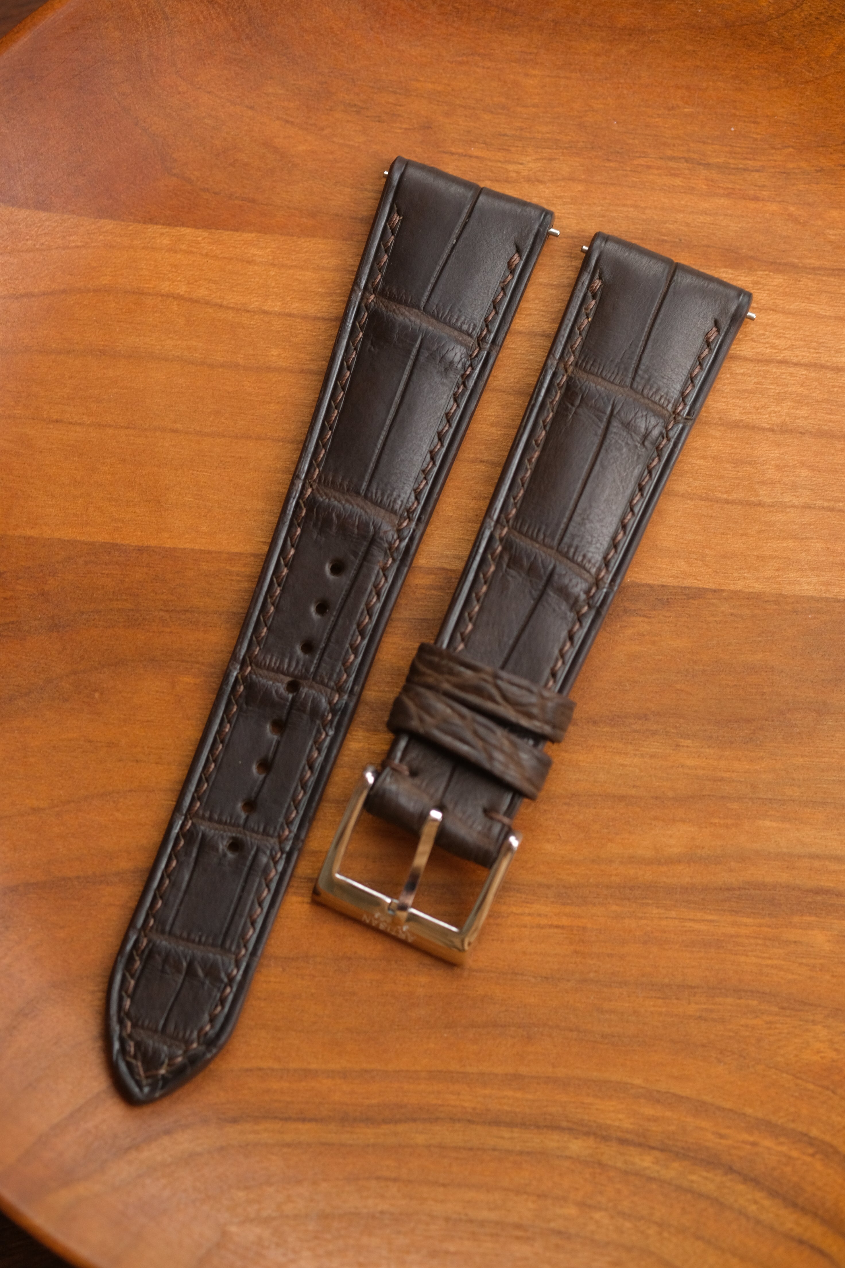 Dark Brown Alligator Leather Strap - Artisan Straps
