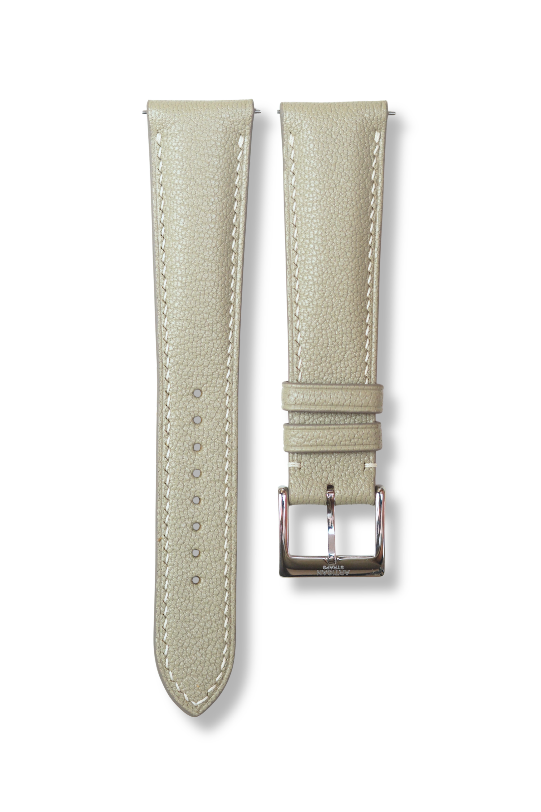 Light Taupe Chèvre (Padded) Leather Strap - Artisan Straps