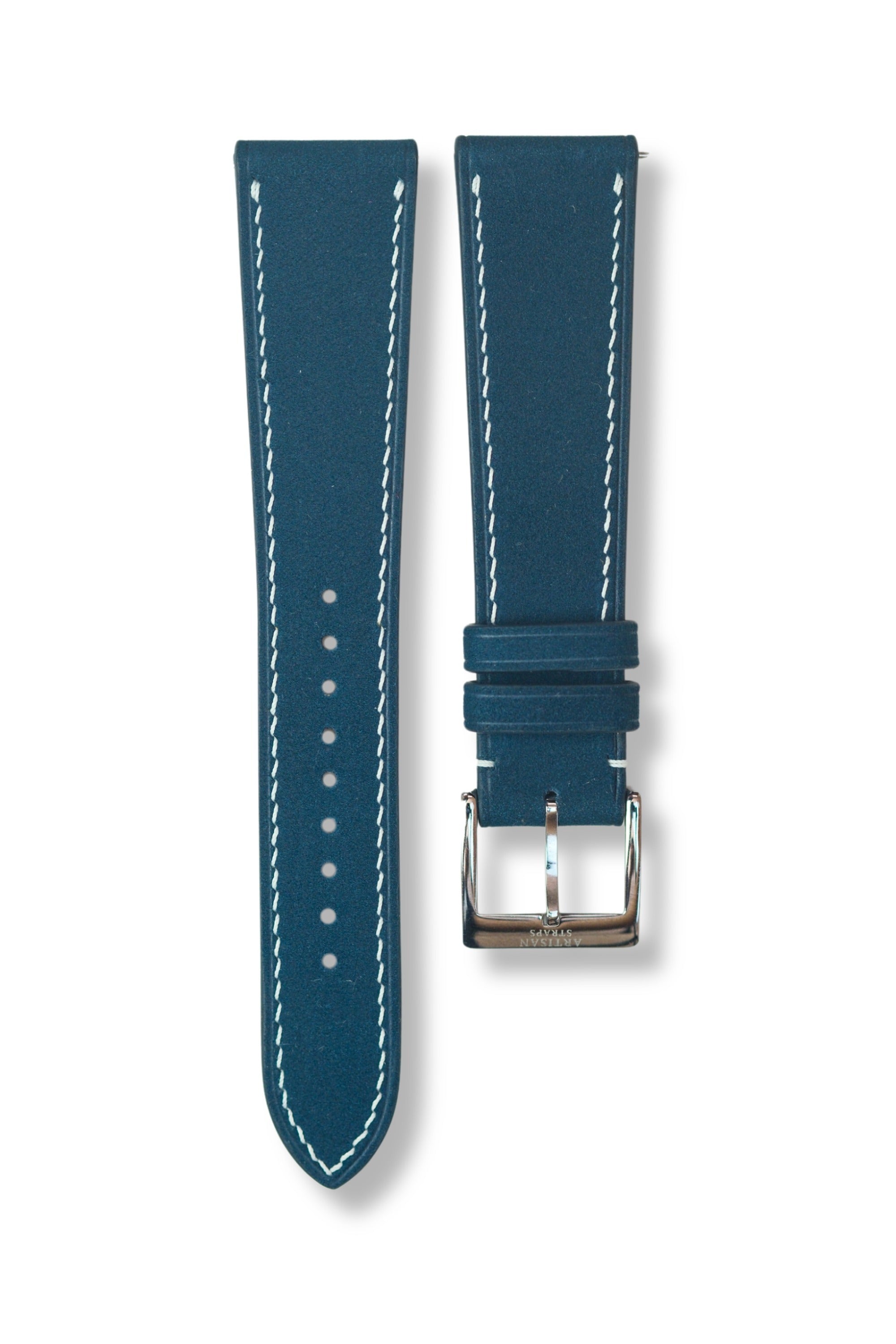Navy Blue Nubuck Leather Strap - Artisan Straps