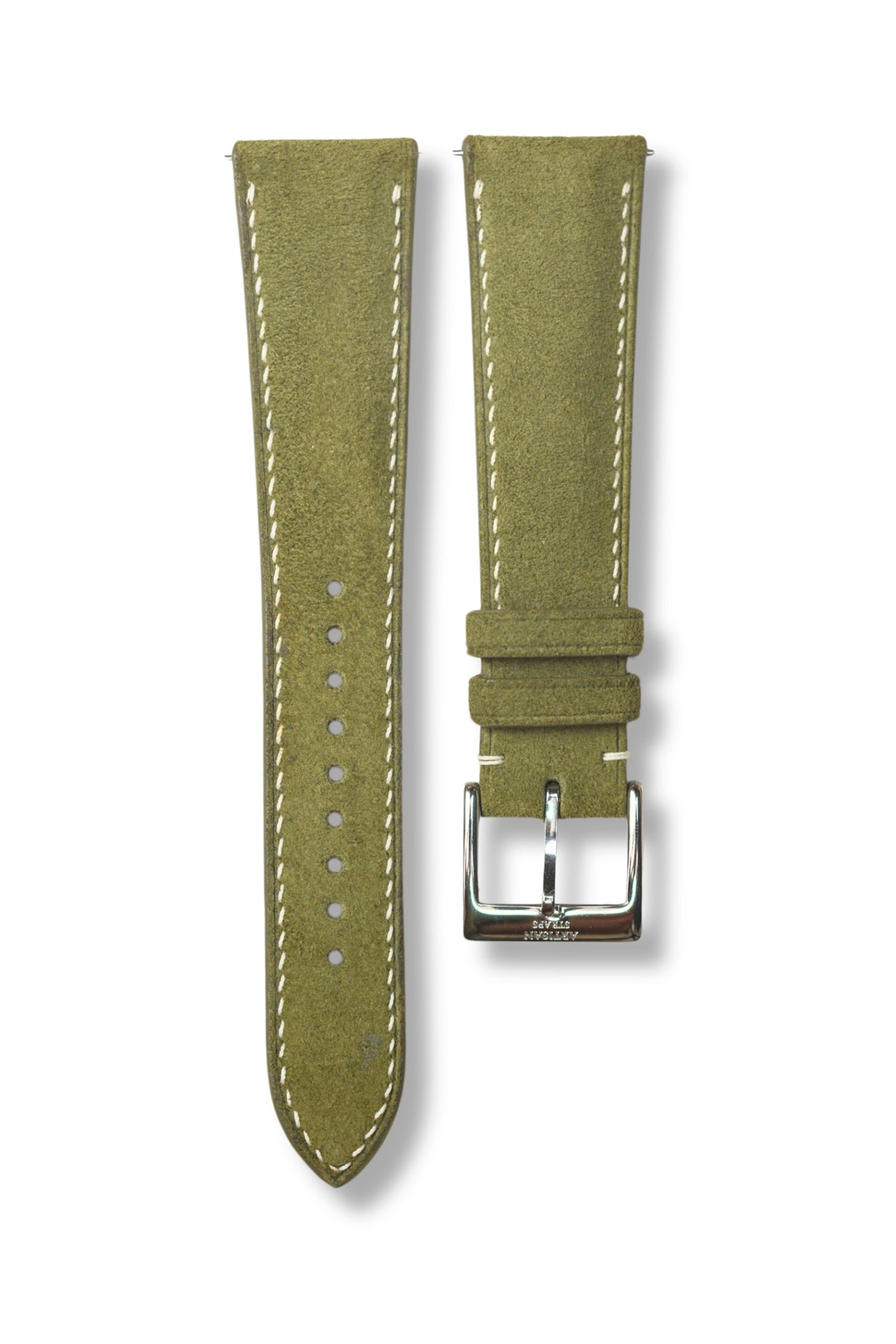 Olive Green Suede (Padded) Leather Strap - Artisan Straps