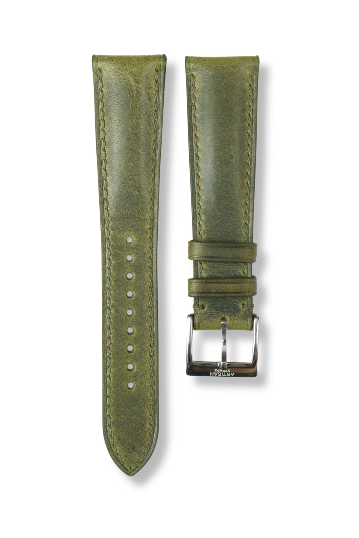 Olive Waxy (Padded) Leather Strap - Artisan Straps