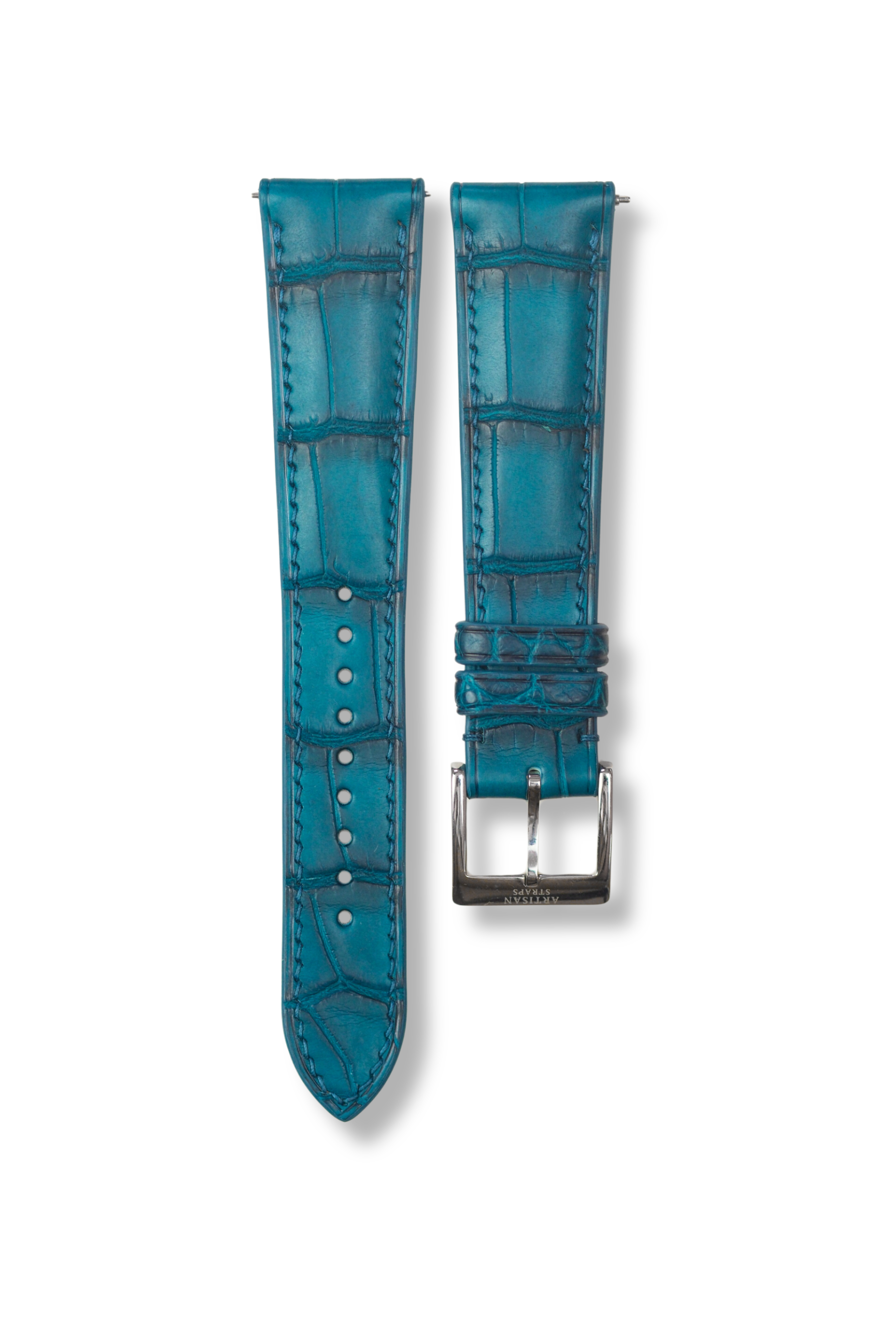 Vintage Peacock Blue Alligator Leather Strap