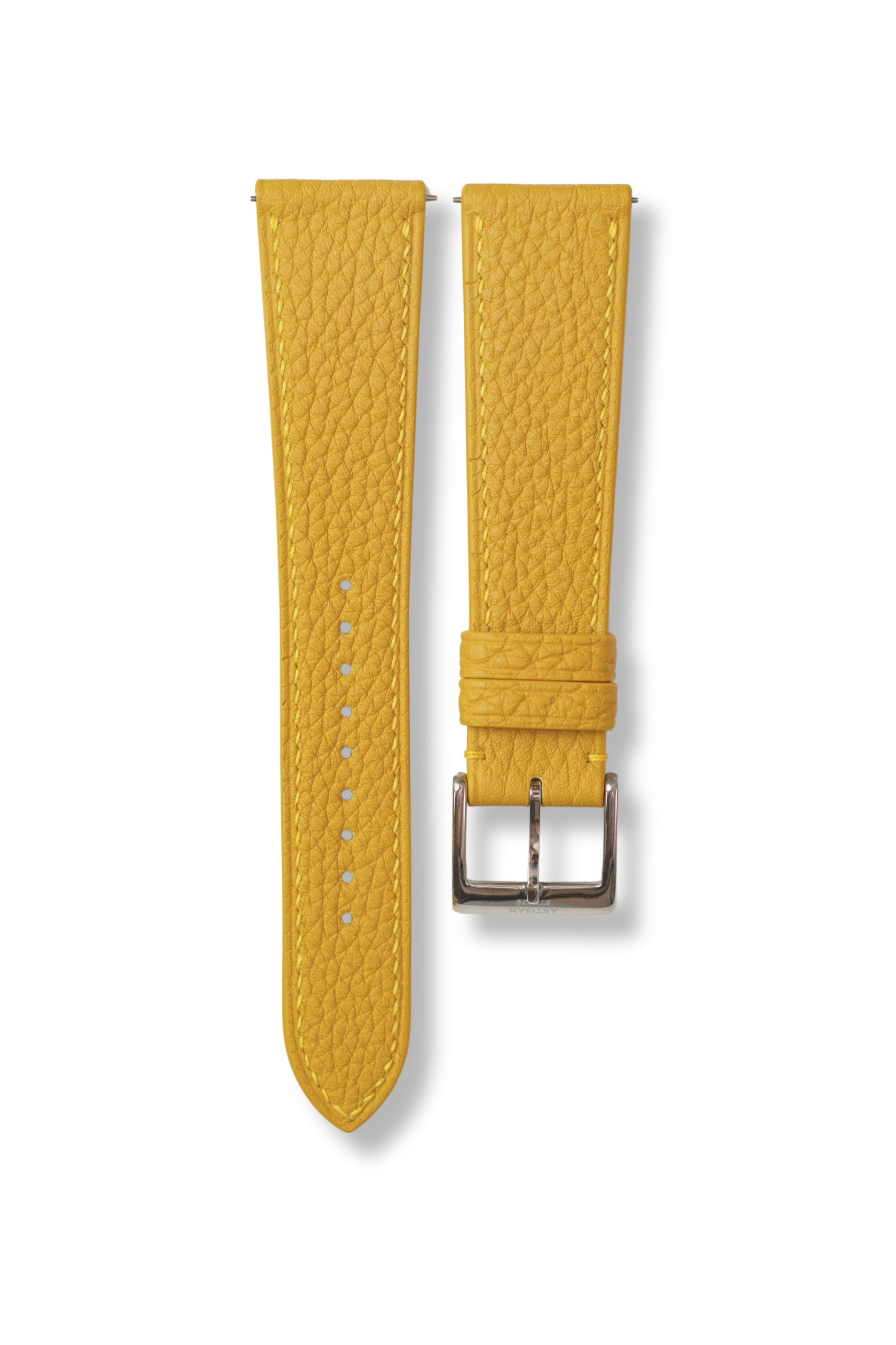 Yellow Shrunken Calf Leather Strap (Made-to-Order) - Artisan Straps