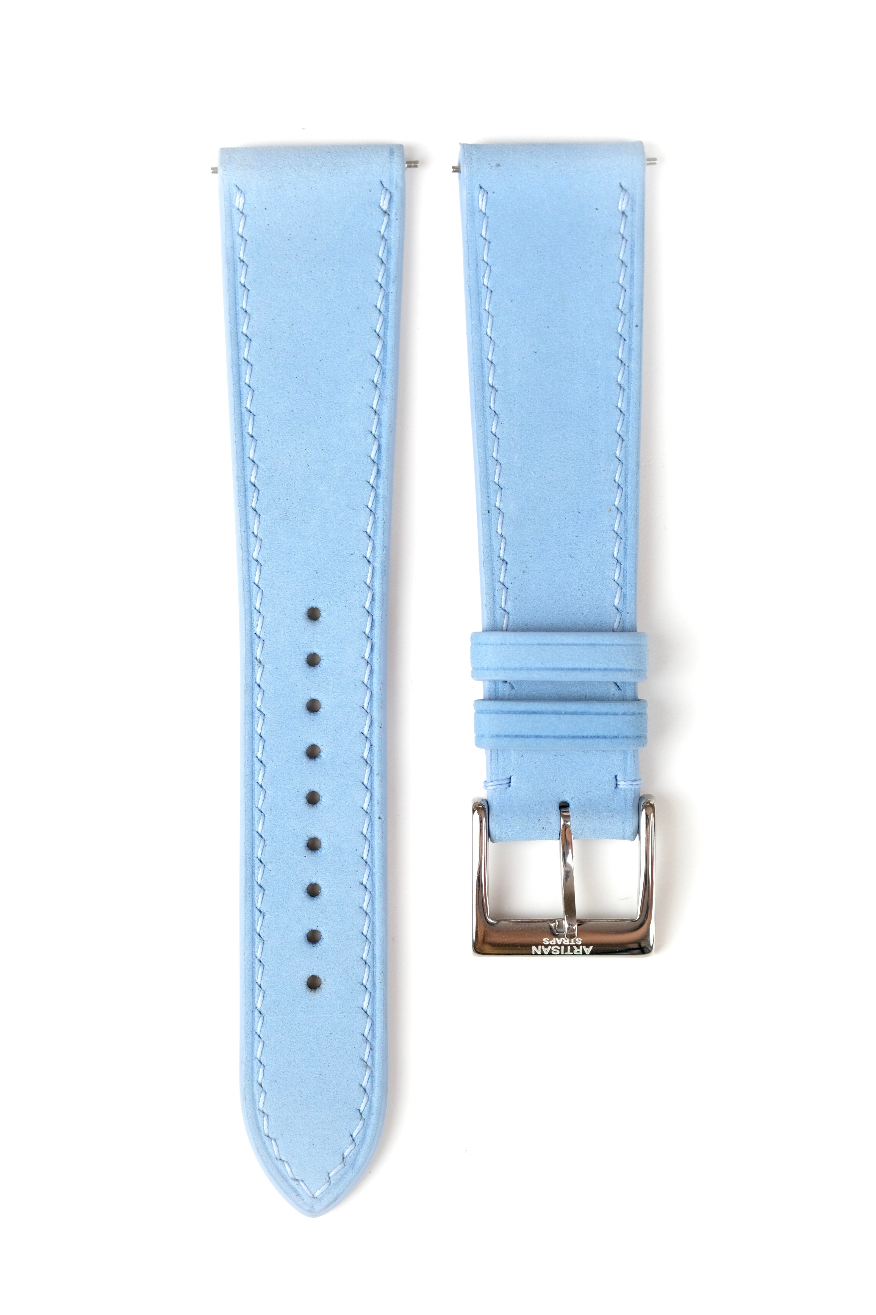Lin Bleu Nubuck Leather Strap - Artisan Straps