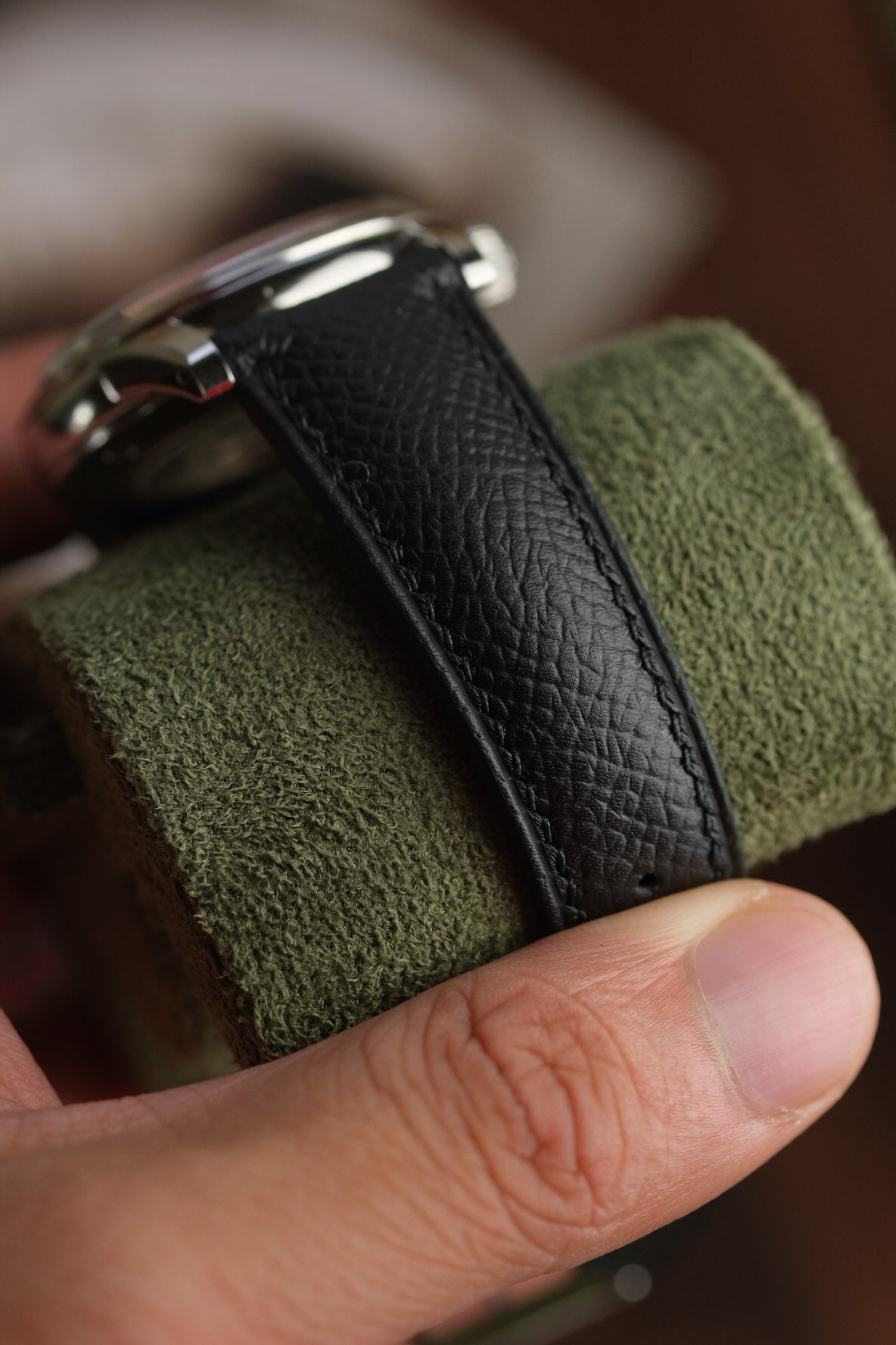 20mm black epsom leather ready to wear watch strap RWES28