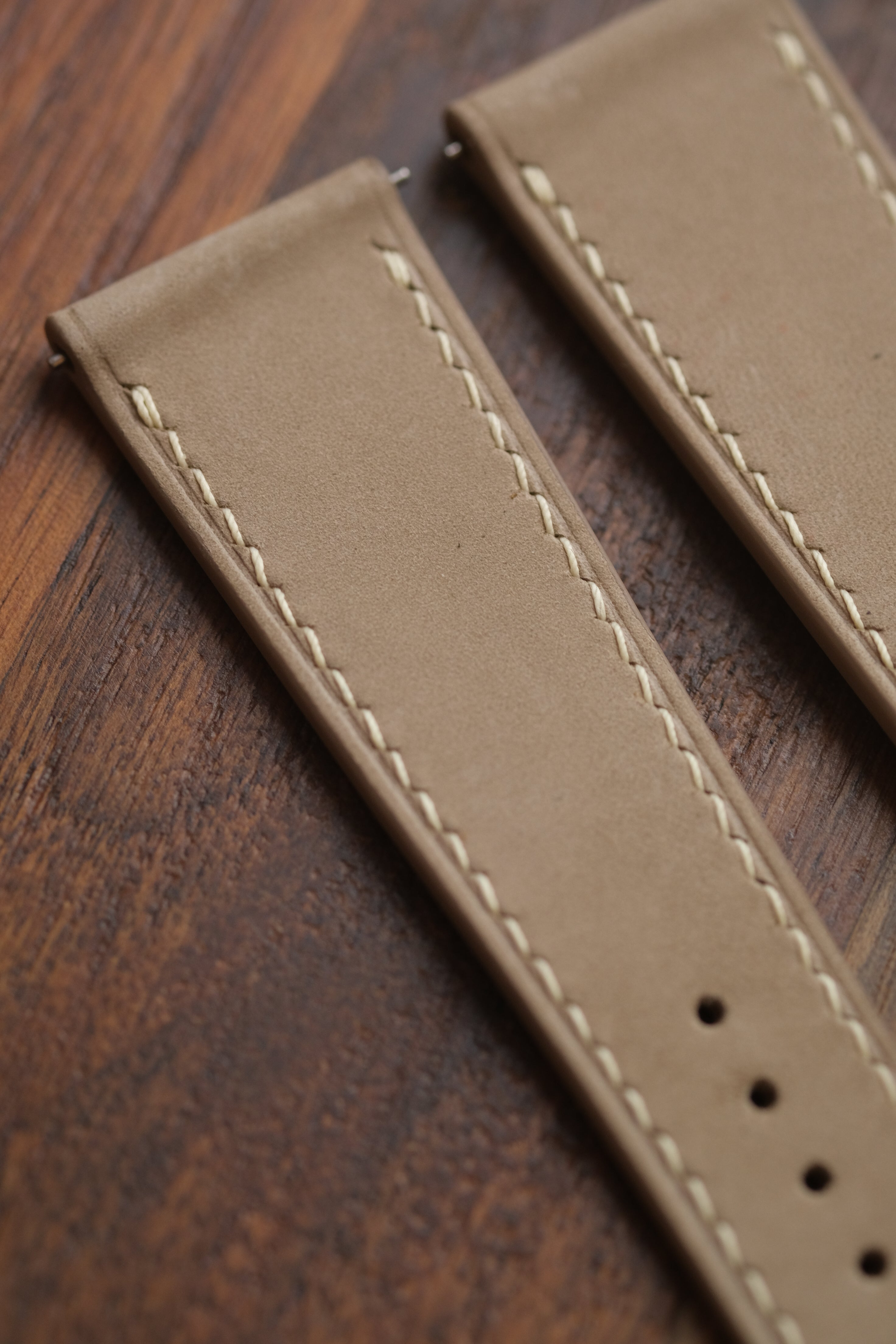 Beige Nubuck Leather Strap - Artisan Straps