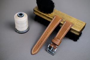 Barenia French Calf Leather Strap in Gold/Tan - Artisan Straps