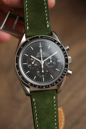 Forest Green Suede Leather Strap - Artisan Straps