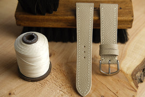 Epsom French Calf Leather Strap in Cream - Artisan Straps