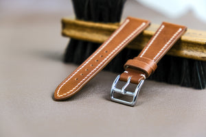 Barenia French Calf Leather Strap in Gold/Tan - Artisan Straps