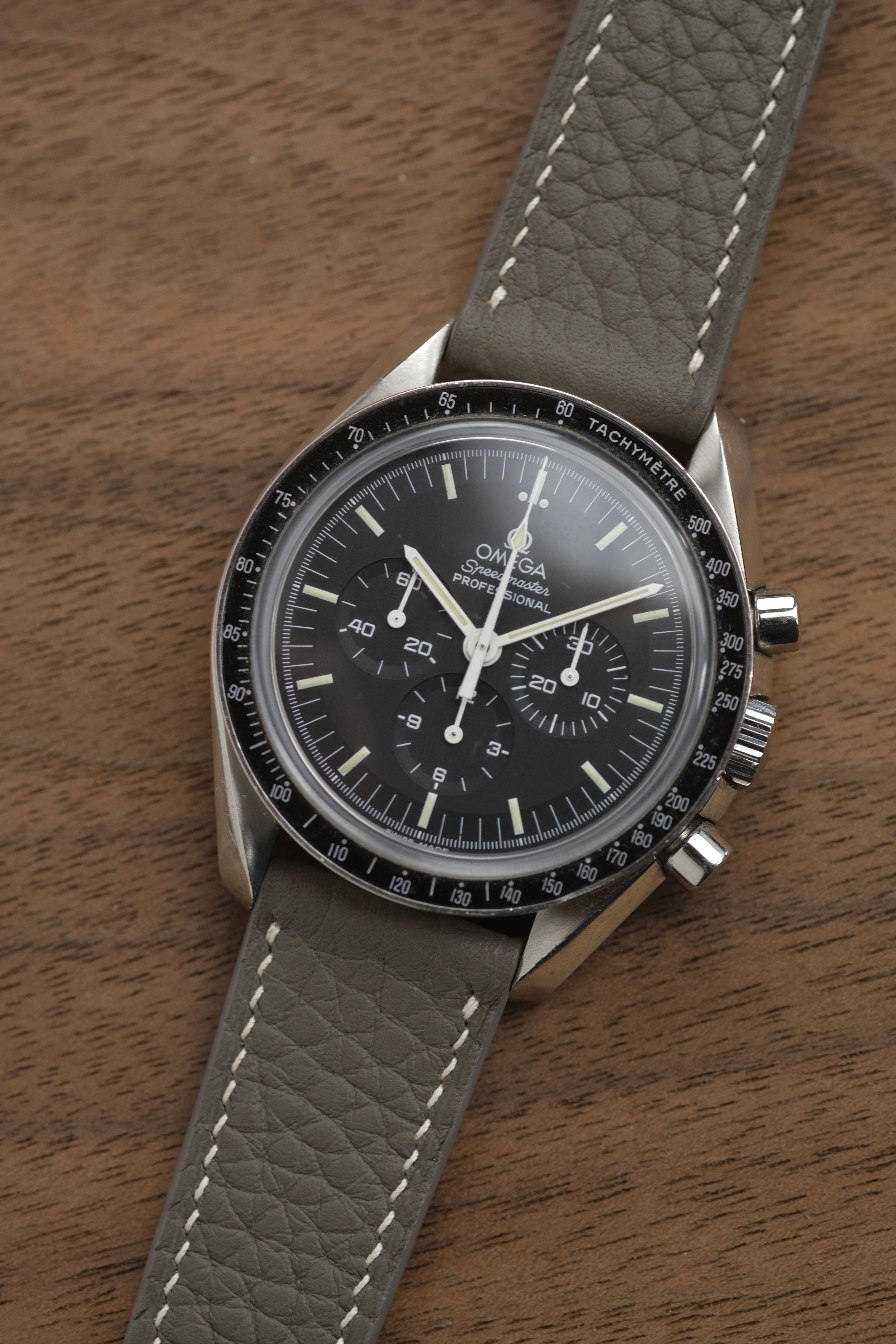 Grey Shrunken Calf Leather Strap - Artisan Straps