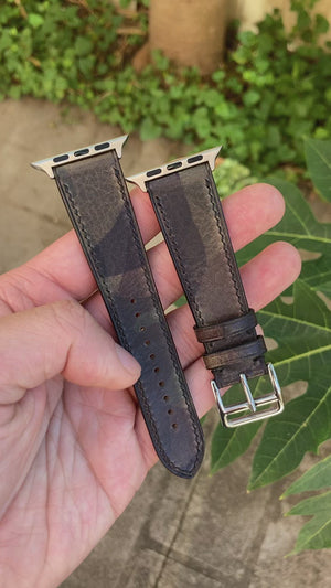 Army Green Camo Calf Leather Strap