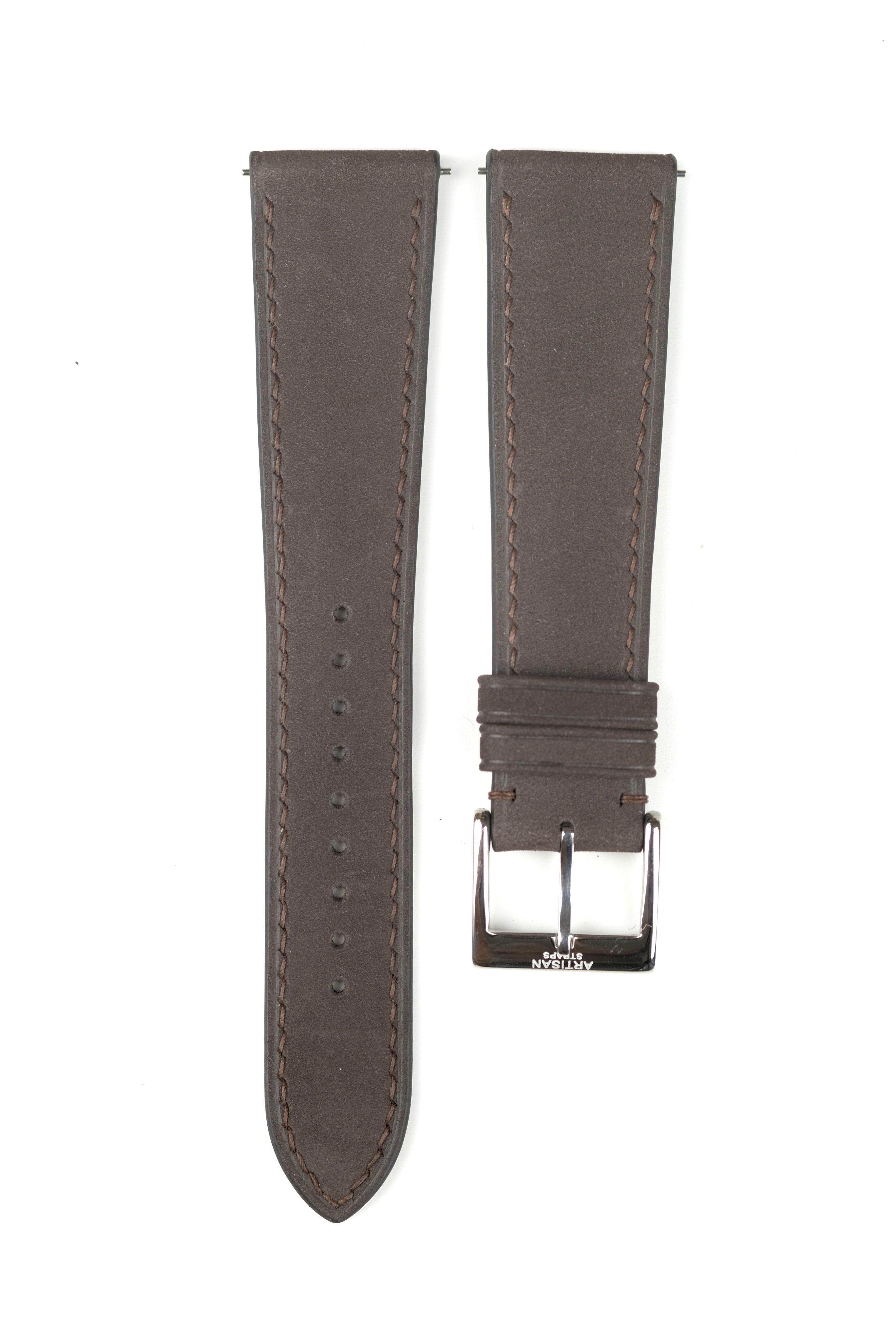 Coffee Brown Nubuck Leather Strap - Artisan Straps