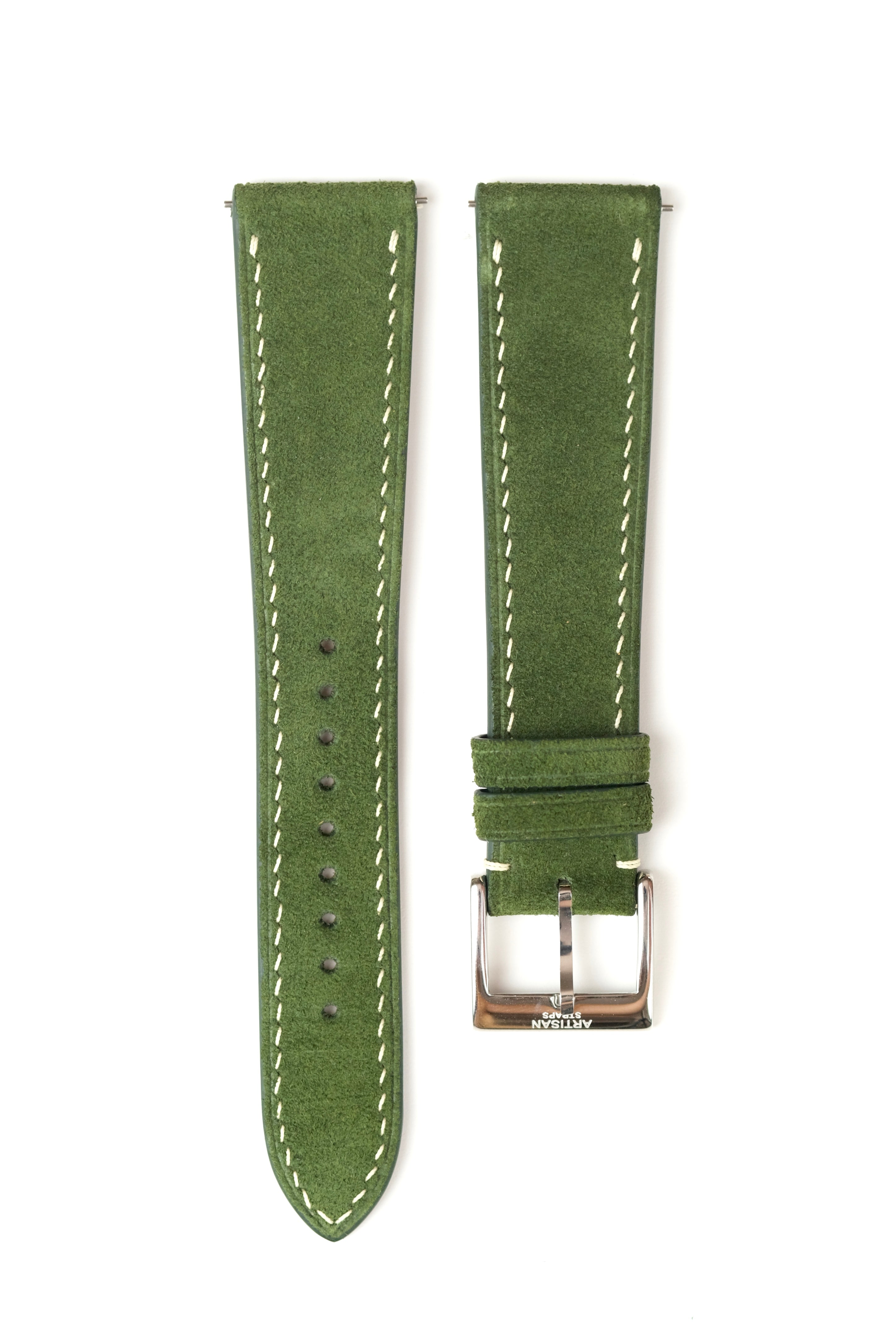 Forest Green Suede Leather Strap - Artisan Straps