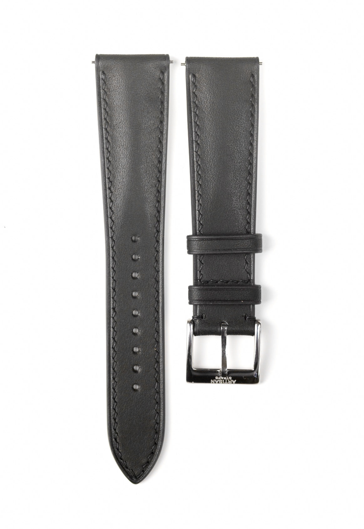 Black Barenia Calf (Padded) Leather Strap - Artisan Straps