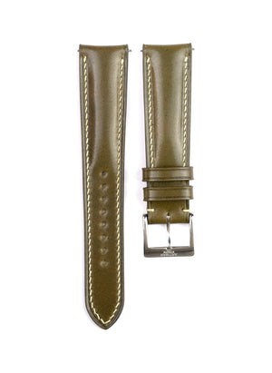 Olive Green Shinki Shell Cordovan (Padded) Leather Strap - Artisan Straps