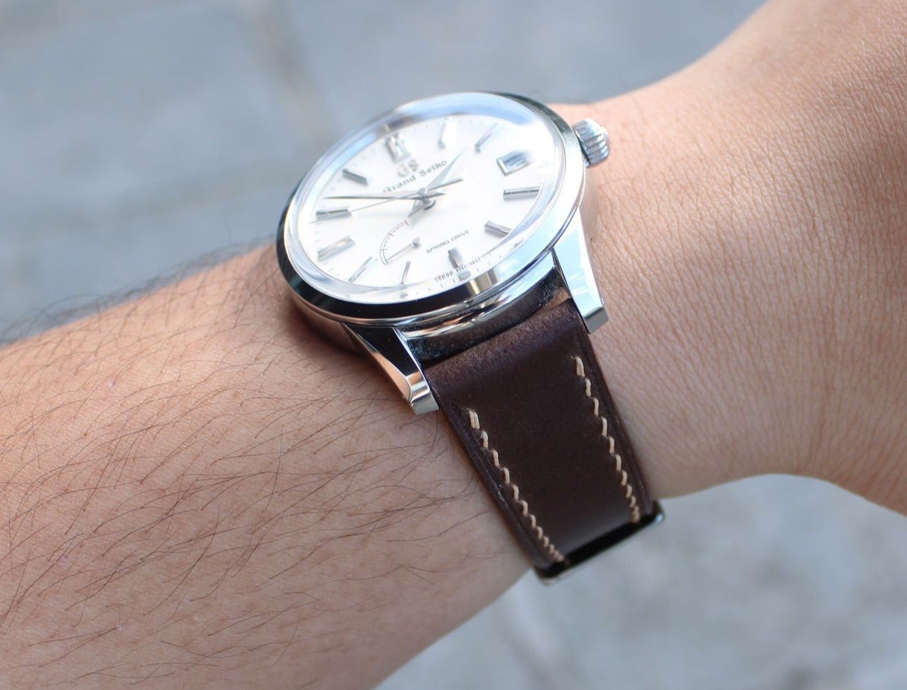 Shell Cordovan Leather Strap in Dark Brown - Artisan Straps