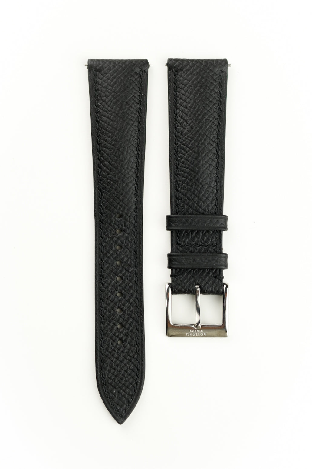 Black Epsom French Calfskin (Padded) Leather Strap - Artisan Straps