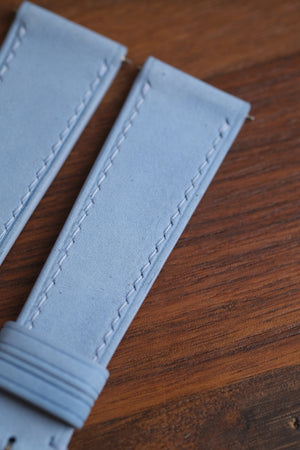 Lin Bleu Nubuck Leather Strap - Artisan Straps