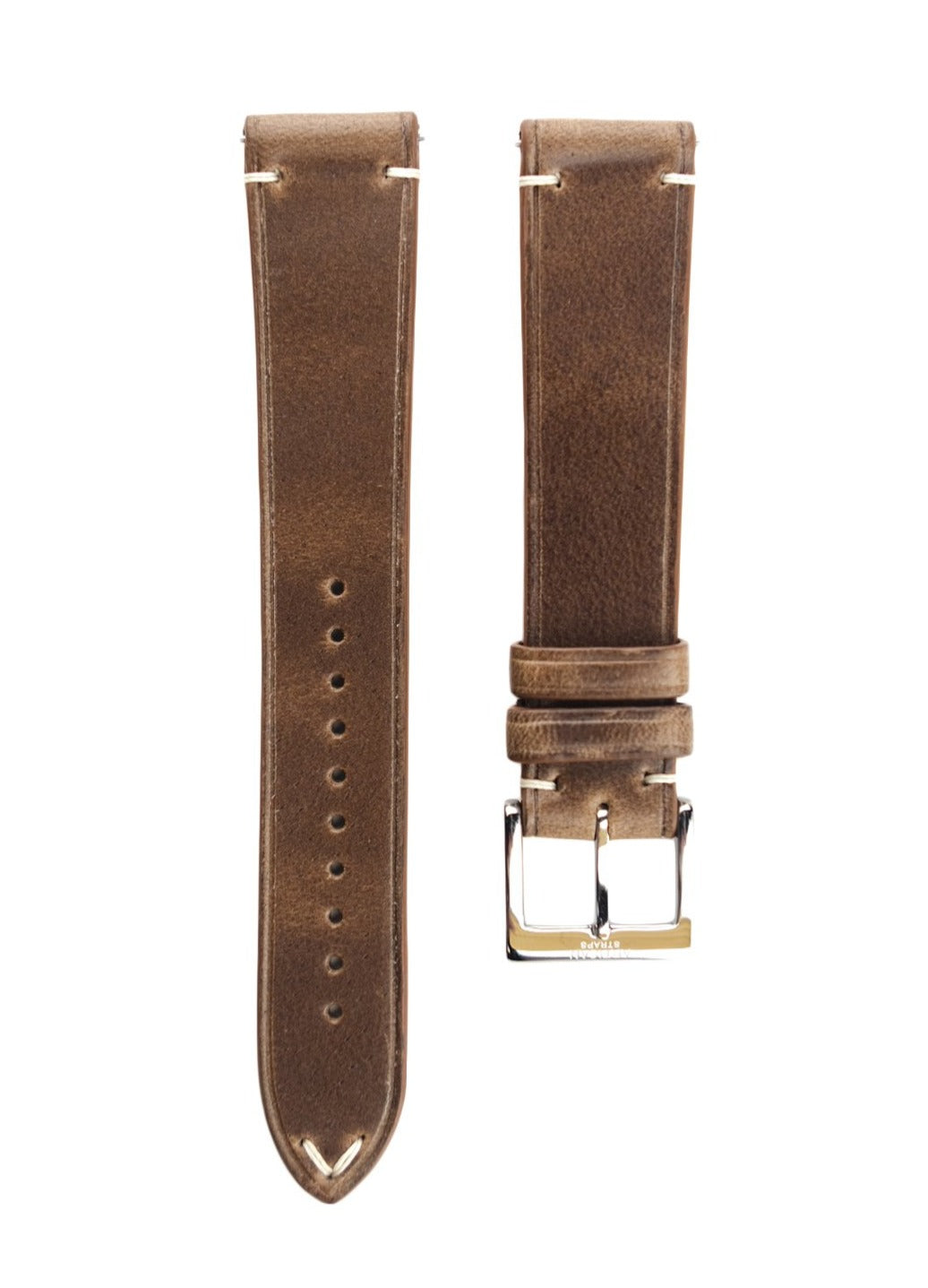 Horween Chromexcel Two-Stitch Calf Leather Watch Strap in Natural - Artisan Straps