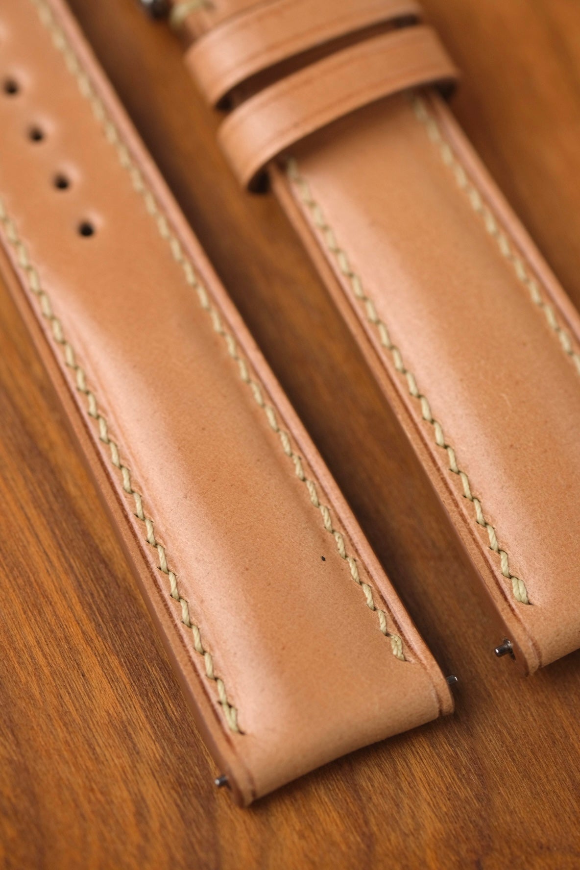 Natural Shinki Shell Cordovan (Padded) Leather Strap - Artisan Straps