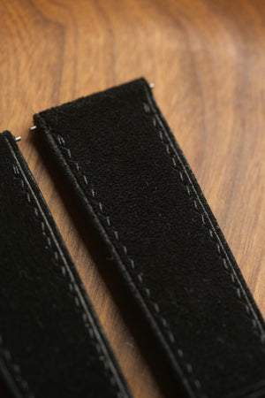 Black Suede Leather Strap - Artisan Straps