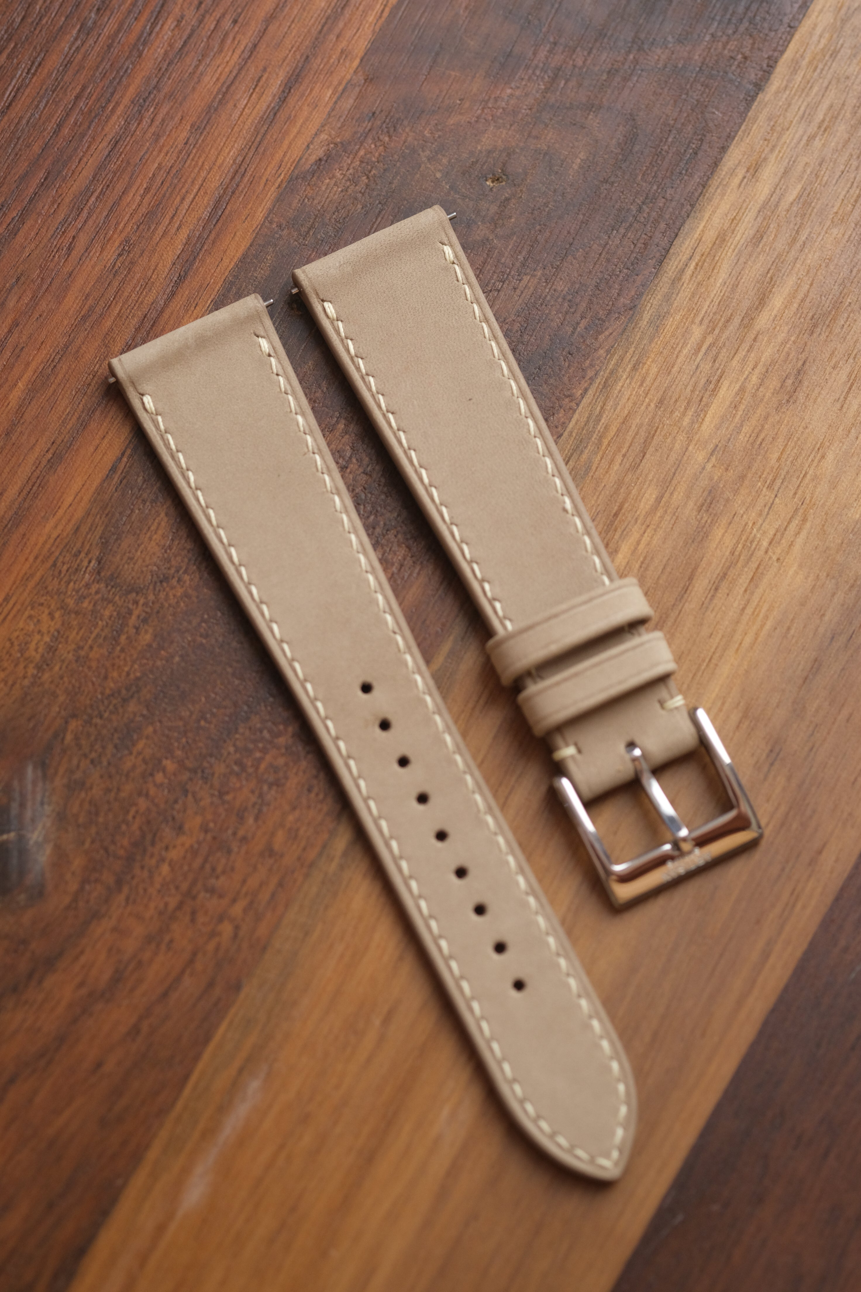 Beige Nubuck Leather Strap - Artisan Straps