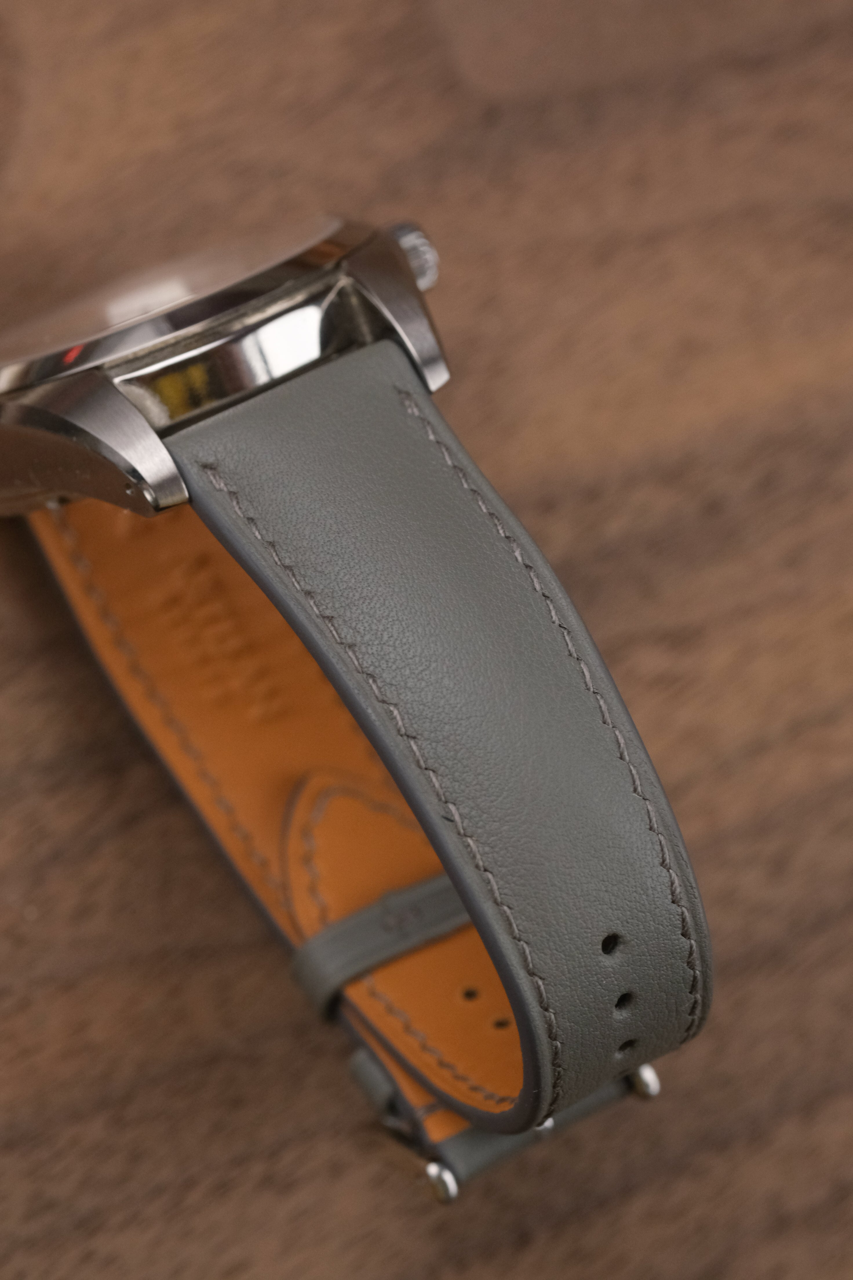 Grey Swift (Padded) Calf Leather Strap - Artisan Straps