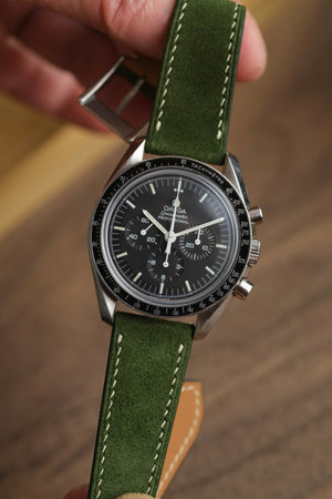 Forest Green Suede Leather Strap - Artisan Straps