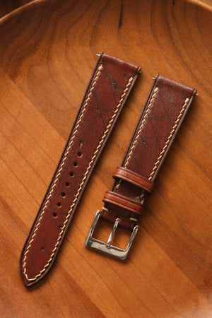 Brown Ecbatana Hand-Engaved Calf Leather Strap - Artisan Straps
