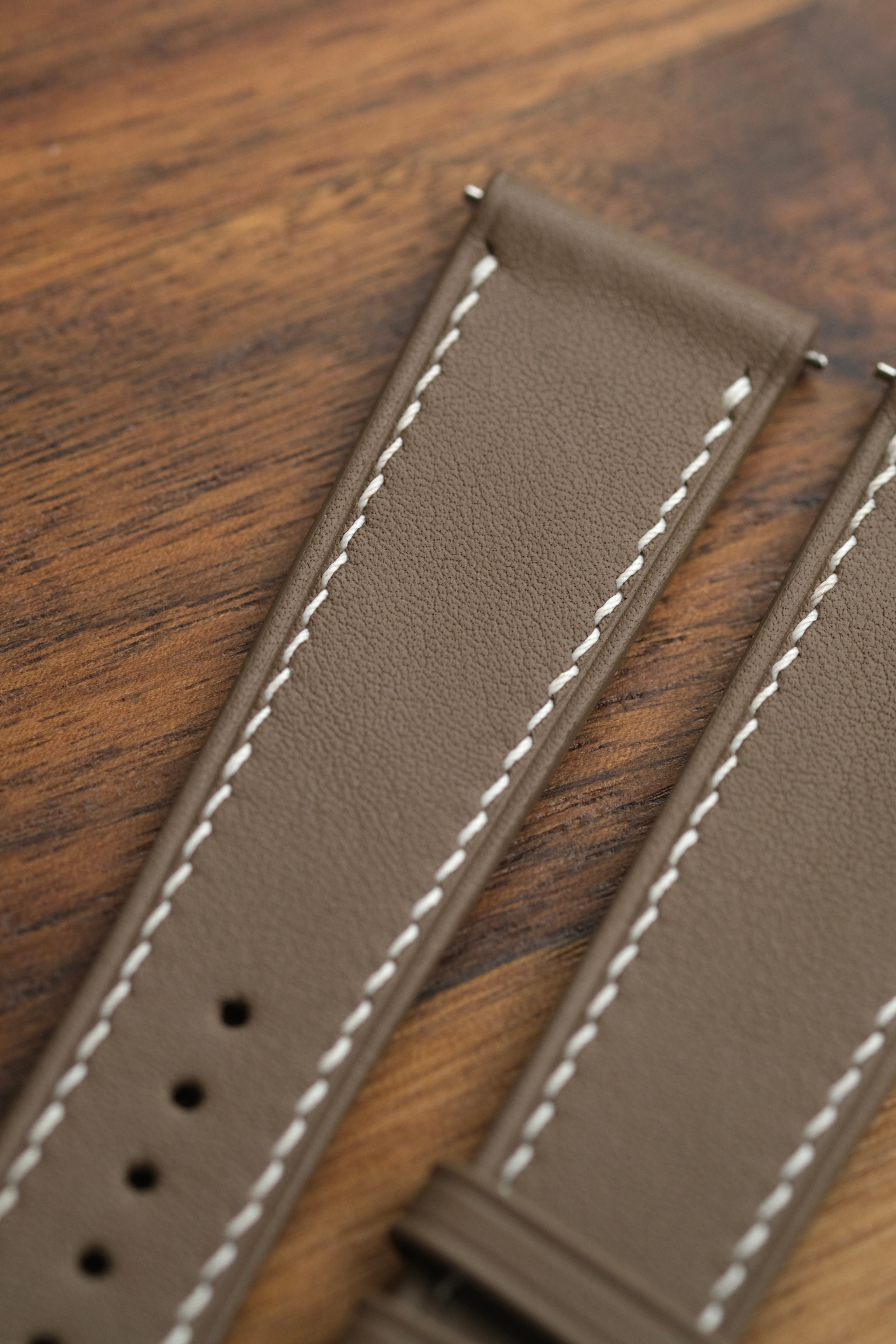 Taupe Swift Leather Strap - Artisan Straps