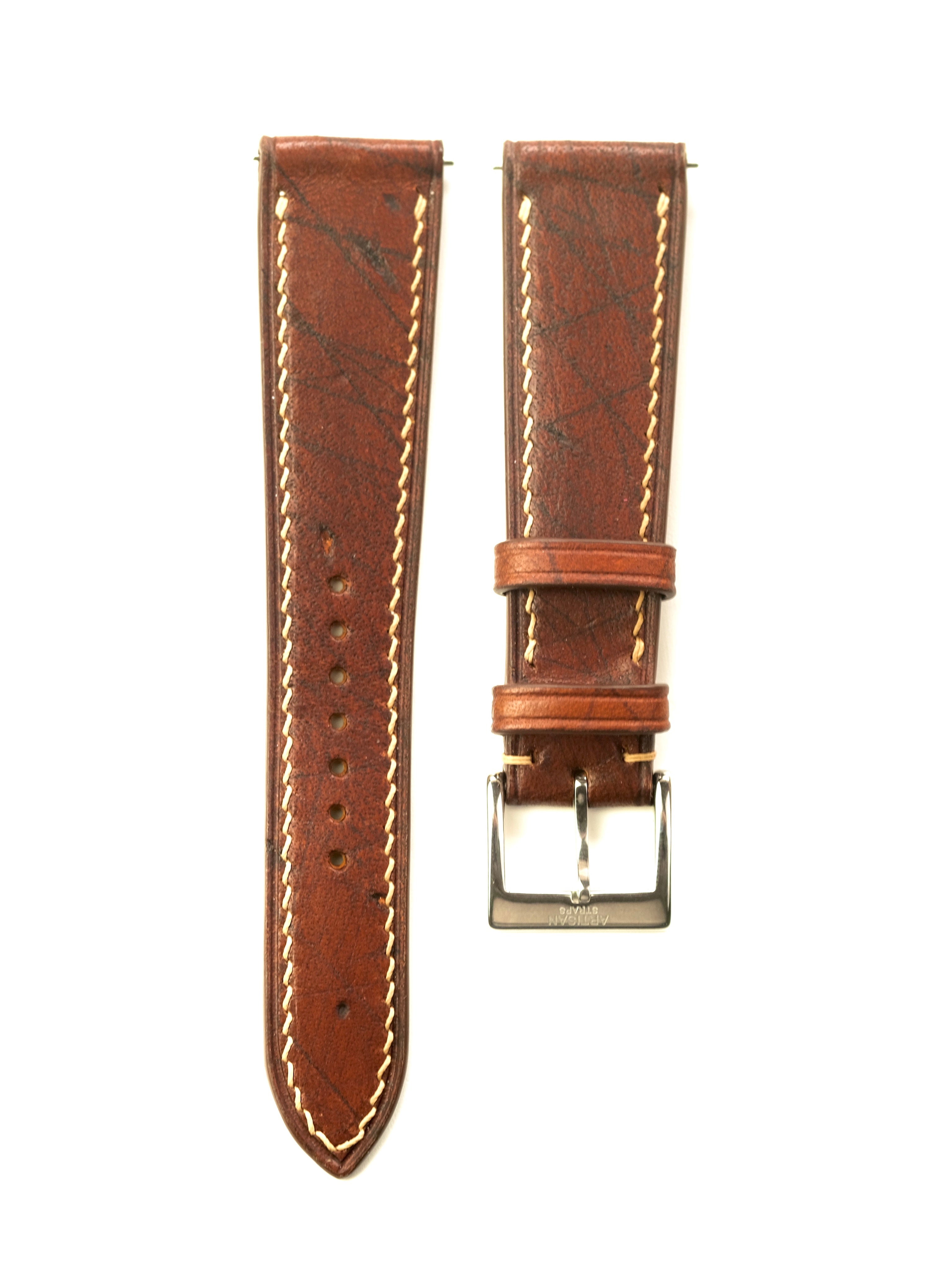 Brown Ecbatana Hand-Engaved Calf Leather Strap - Artisan Straps