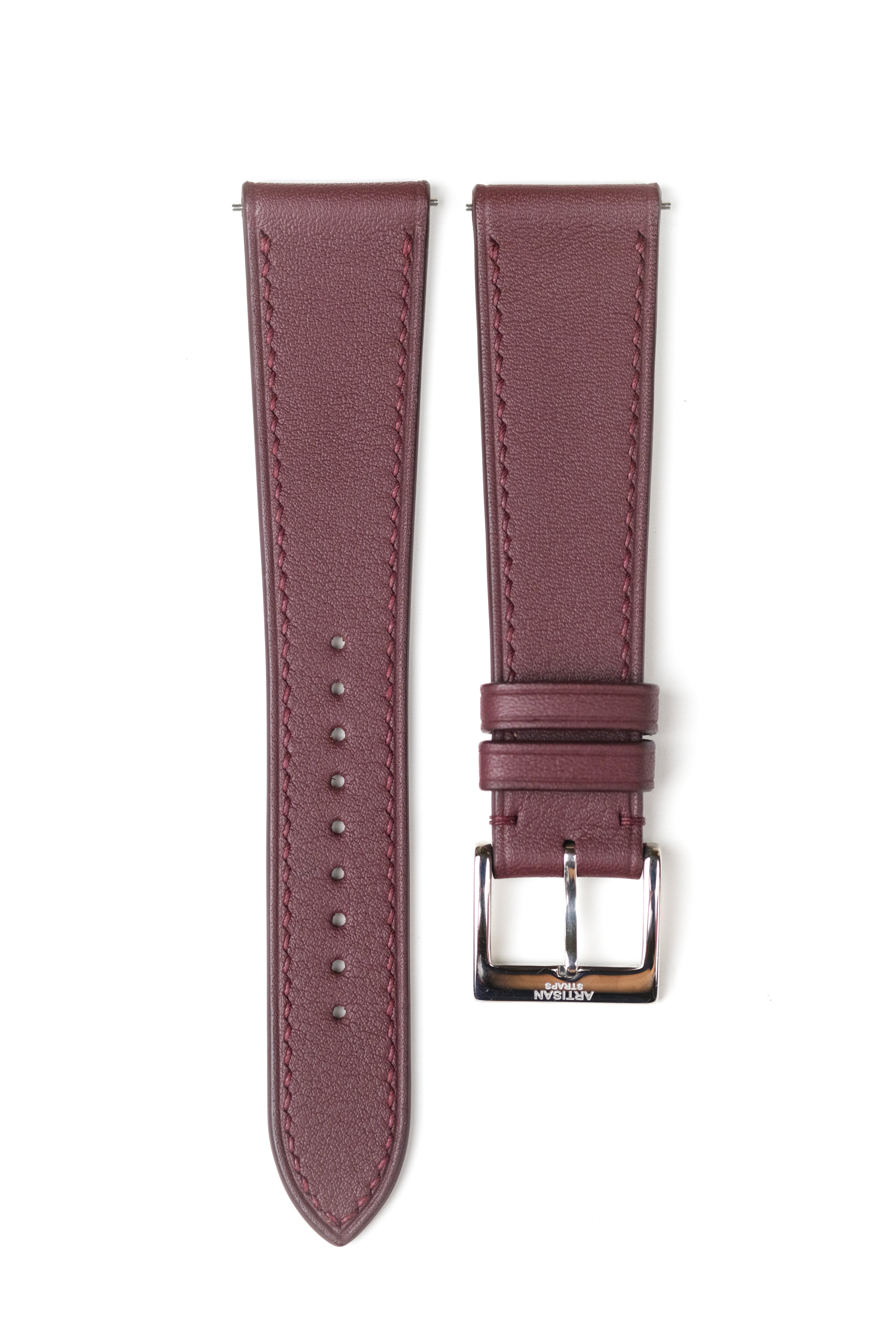 Burgundy Swift Calf Leather Strap - Artisan Straps