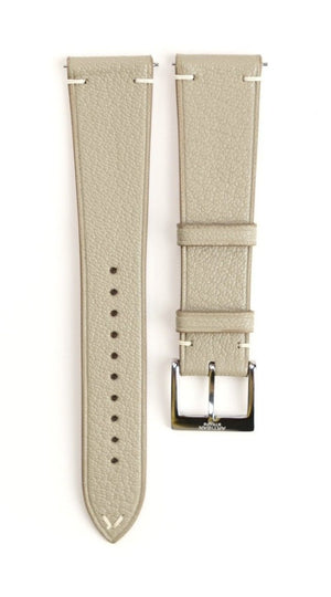 Light Taupe Chevre (French Goat) Two-Stitch Leather Strap - Artisan Straps