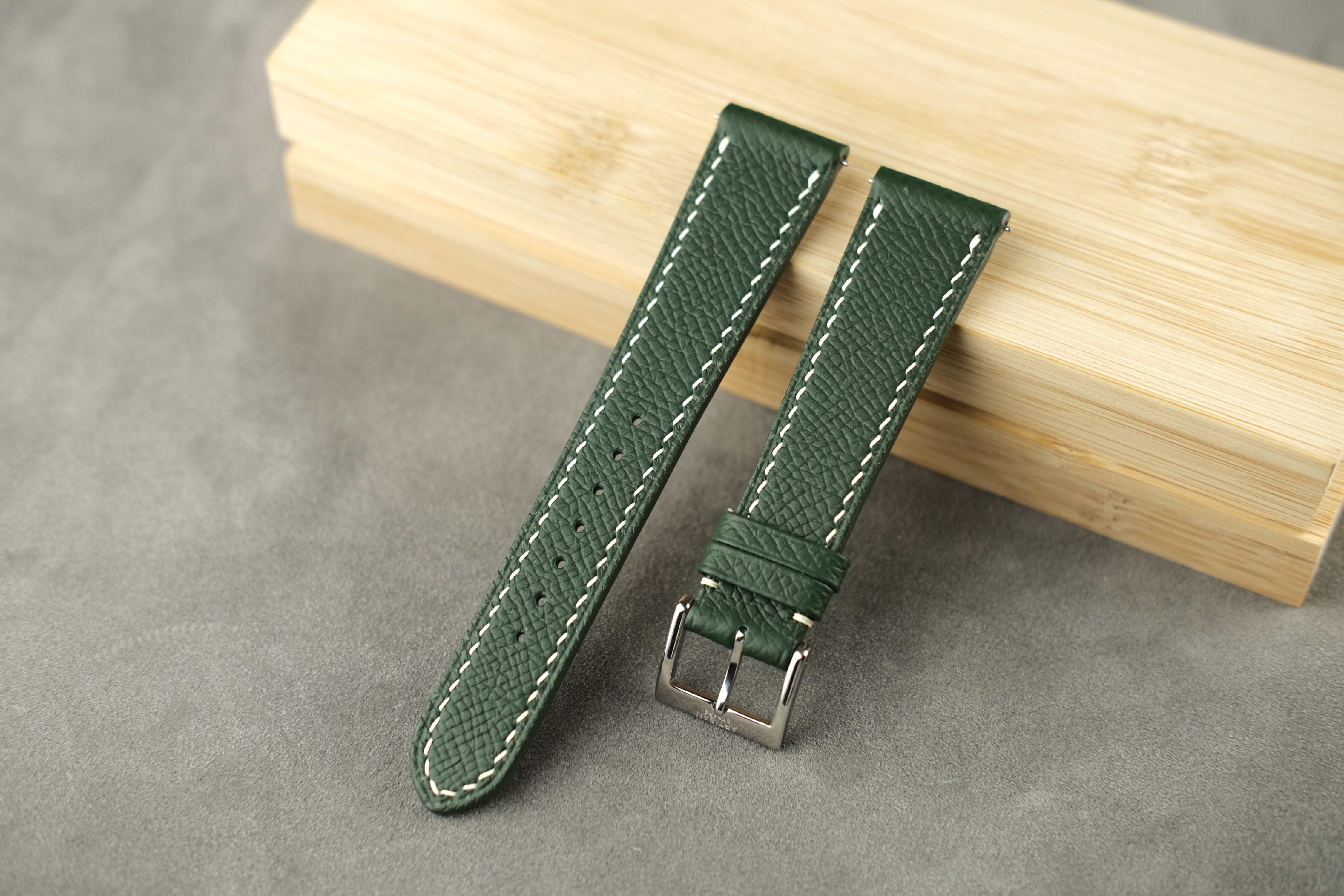 Forest Green Epsom Calf Leather Strap - Artisan Straps
